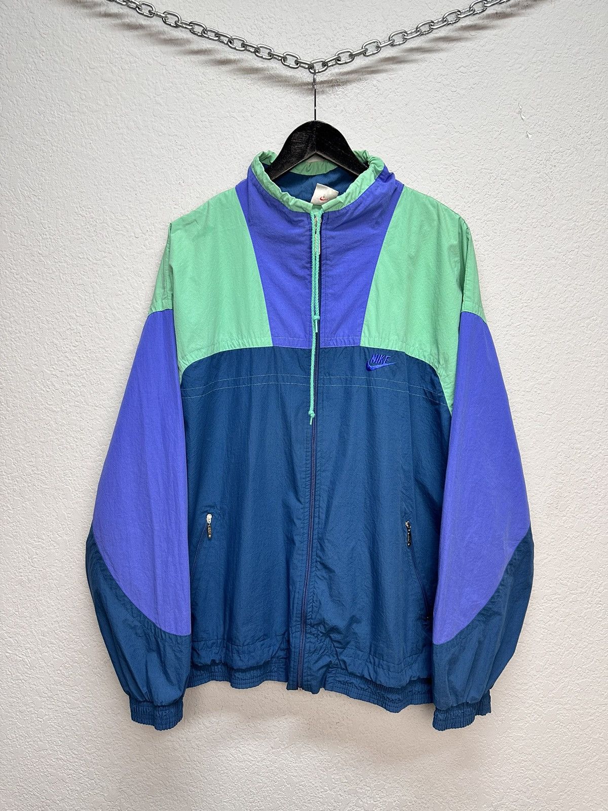 Nike Vintage 00s Nylon Nike Jacket Hoodie Rare Suits Big Swoosh Size US XL / EU 56 / 4 - 2 Thumbnail