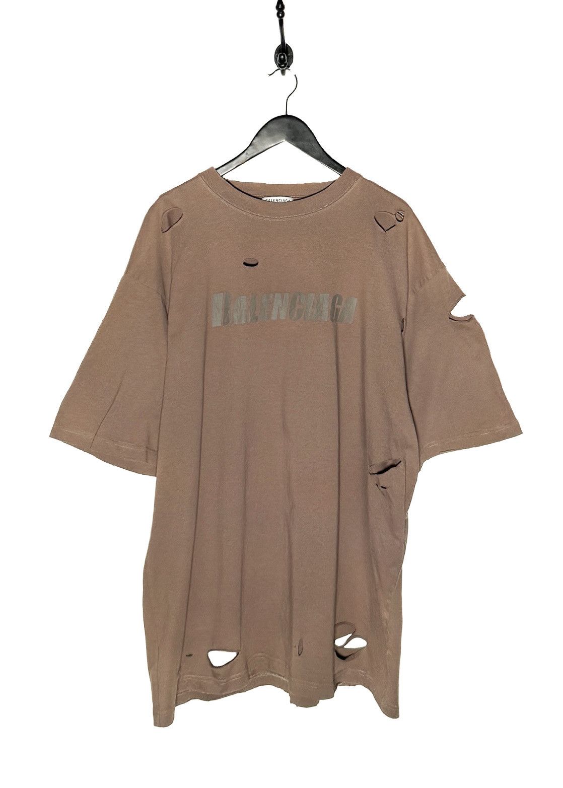 balenciaga ダメージTEE balenciaga ダメージTEE Balenciaga Balenciaga Brown Destroyed Logo