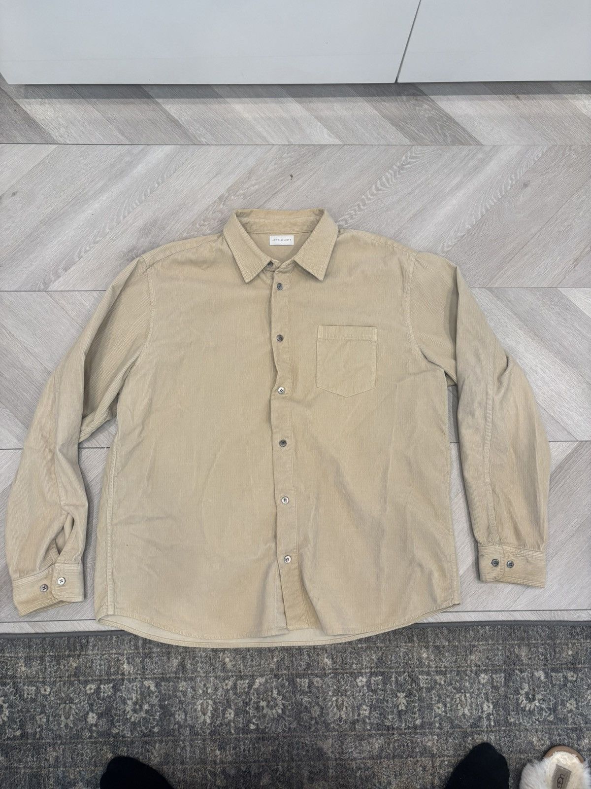 John Elliott John Elliott Corduroy Button Up Shirt Sz XL Beige Size US XL / EU 56 / 4 - 1 Thumbnail