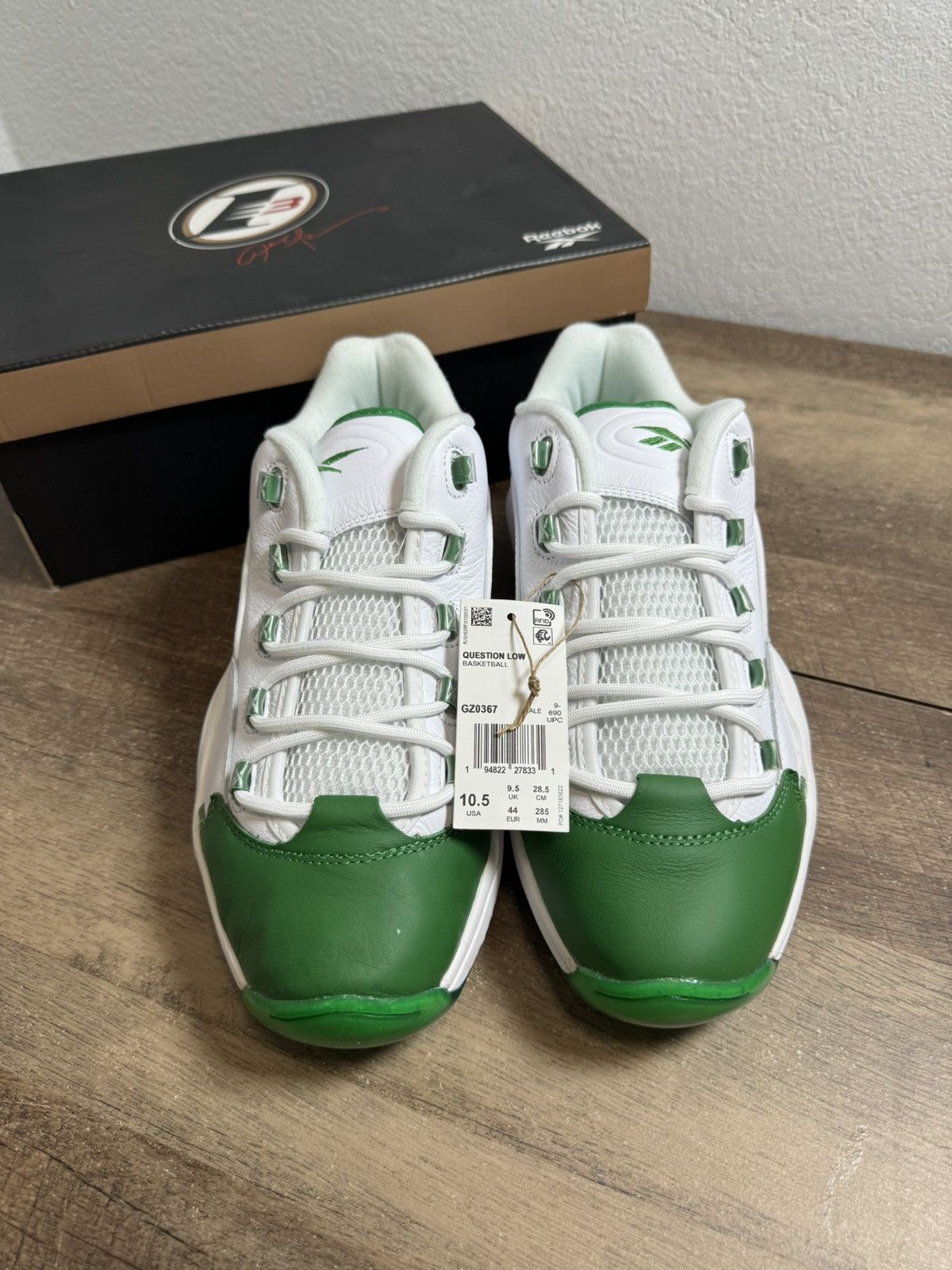 Reebok NEW Reebok Question Low Green Toe Size 10.5 Men's White Size US 10.5 / EU 43-44 - 3 Thumbnail