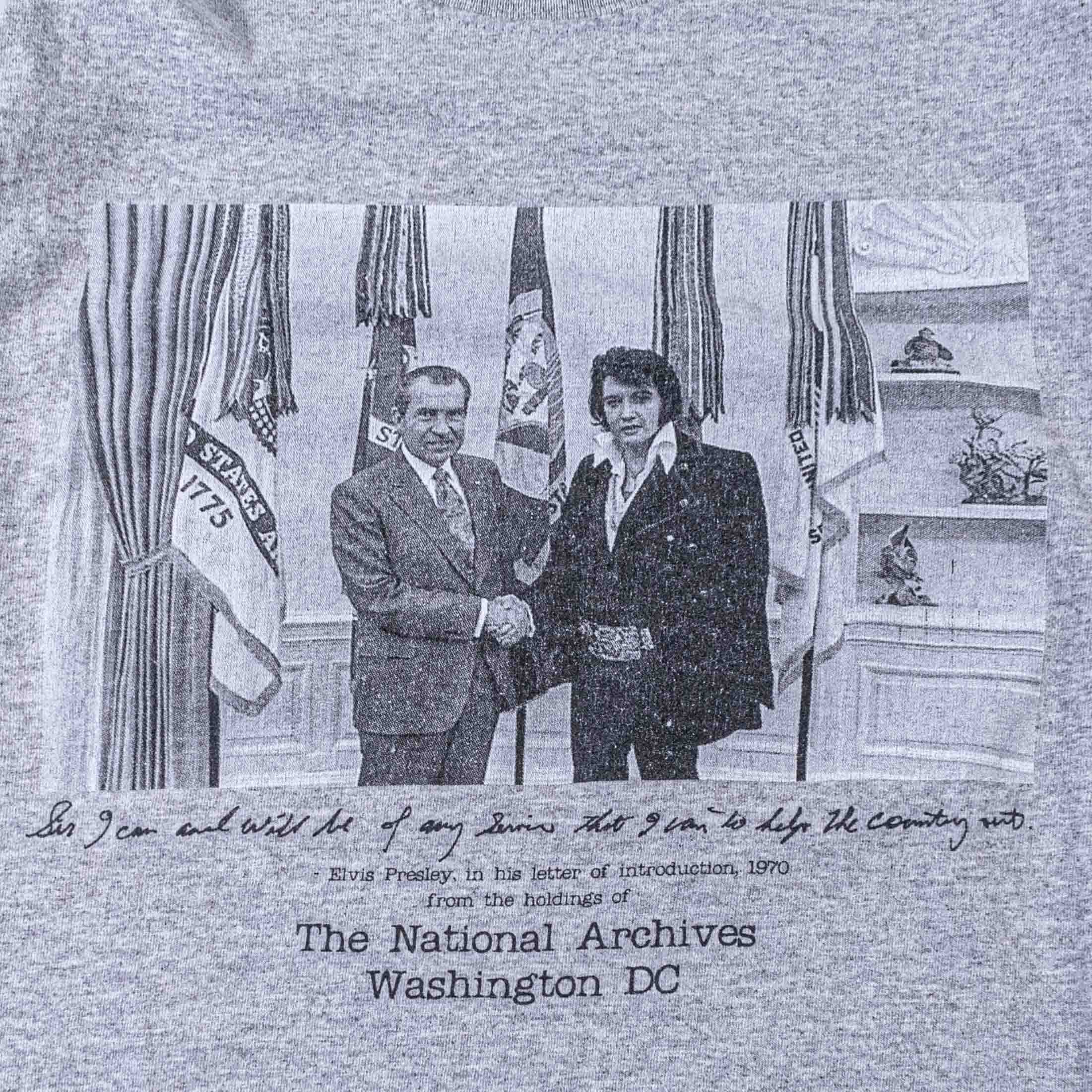 Vintage Richard Nixon Elvis Presley T-Shirt National Archive Photo Size US M / EU 48-50 / 2 - 3 Thumbnail