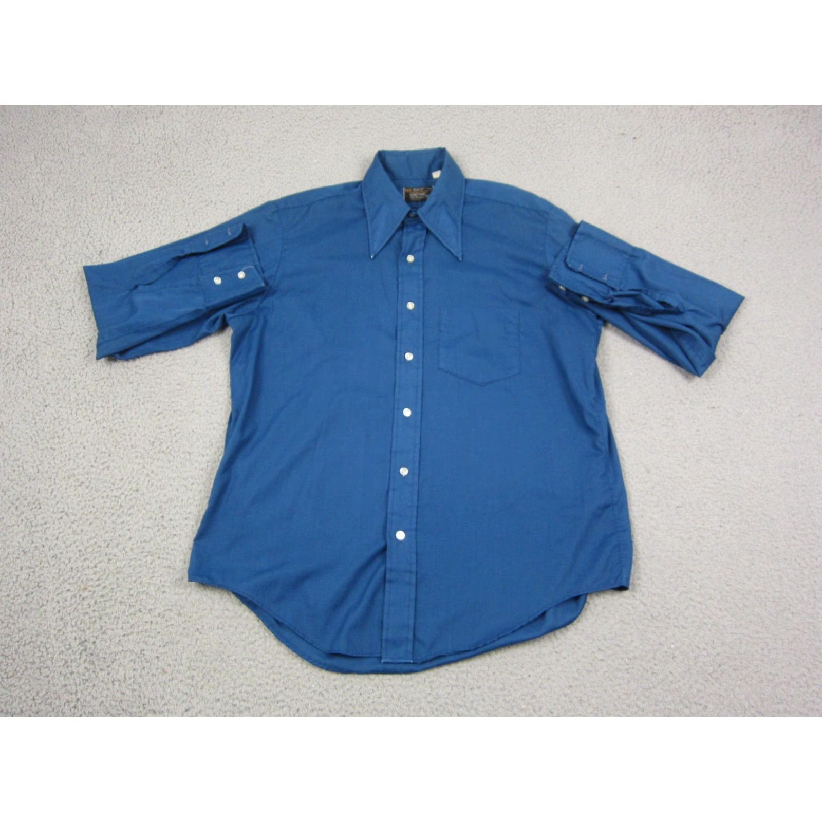 JCPenney TRUE Vintage Towncraft Shirt Mens L Blue Disco Leisure JCPenney 70s 80s Shirt Mens Blue Towncraft Button-Up Casual 60s 70s 80s HolidayMens Size US L / EU 52-54 / 3 - 2 Thumbnail