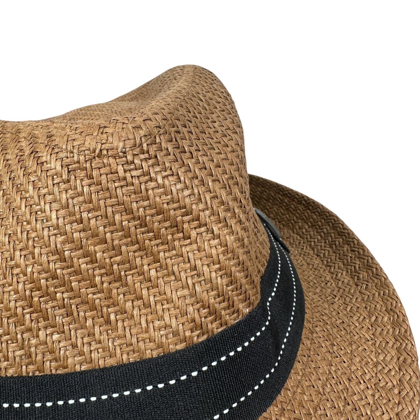 Other Peter Grimm Fedora Hat Brown Black Striped Band Paper Cap Size ONE SIZE - 8 Thumbnail