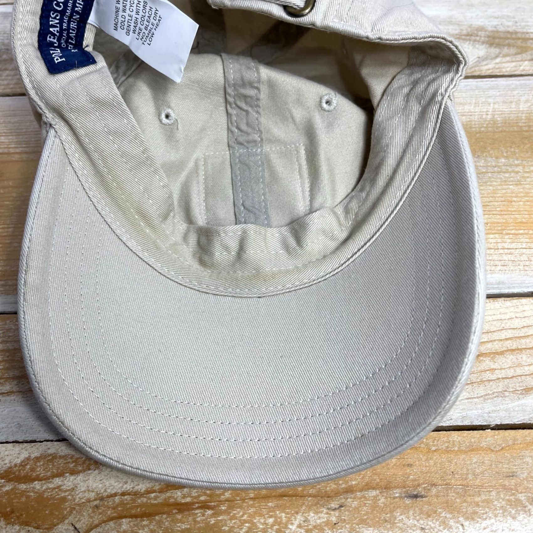 Vintage VINTAGE Polo Jeans Co Baseball Cap Hat Adjustable Beige Khaki Crest Embroidered Size US M / EU 48-50 / 2 - 4 Thumbnail