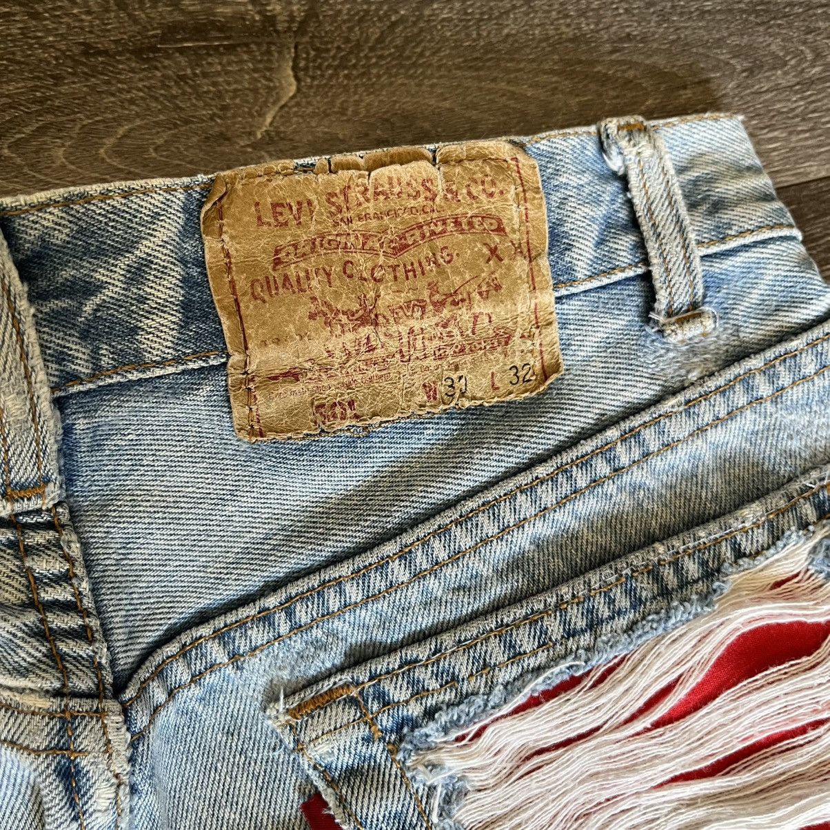 Levi's Vintage 1990s Levis 501 Reworked Buttonfly Denim Jeans 30x30 Size US 30 / EU 46 - 5 Thumbnail