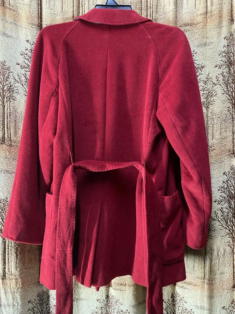 Max Mara Max Mara Double Breasted Wool Maroon Coat Size M / US 6-8 / IT 42-44 - 4 Thumbnail