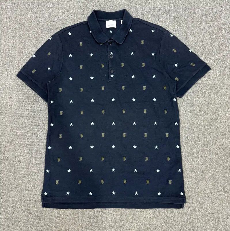 Burberry Burberry Blue Cotton Men's Polo Shirt Size US L / EU 52-54 / 3 - 1 Thumbnail