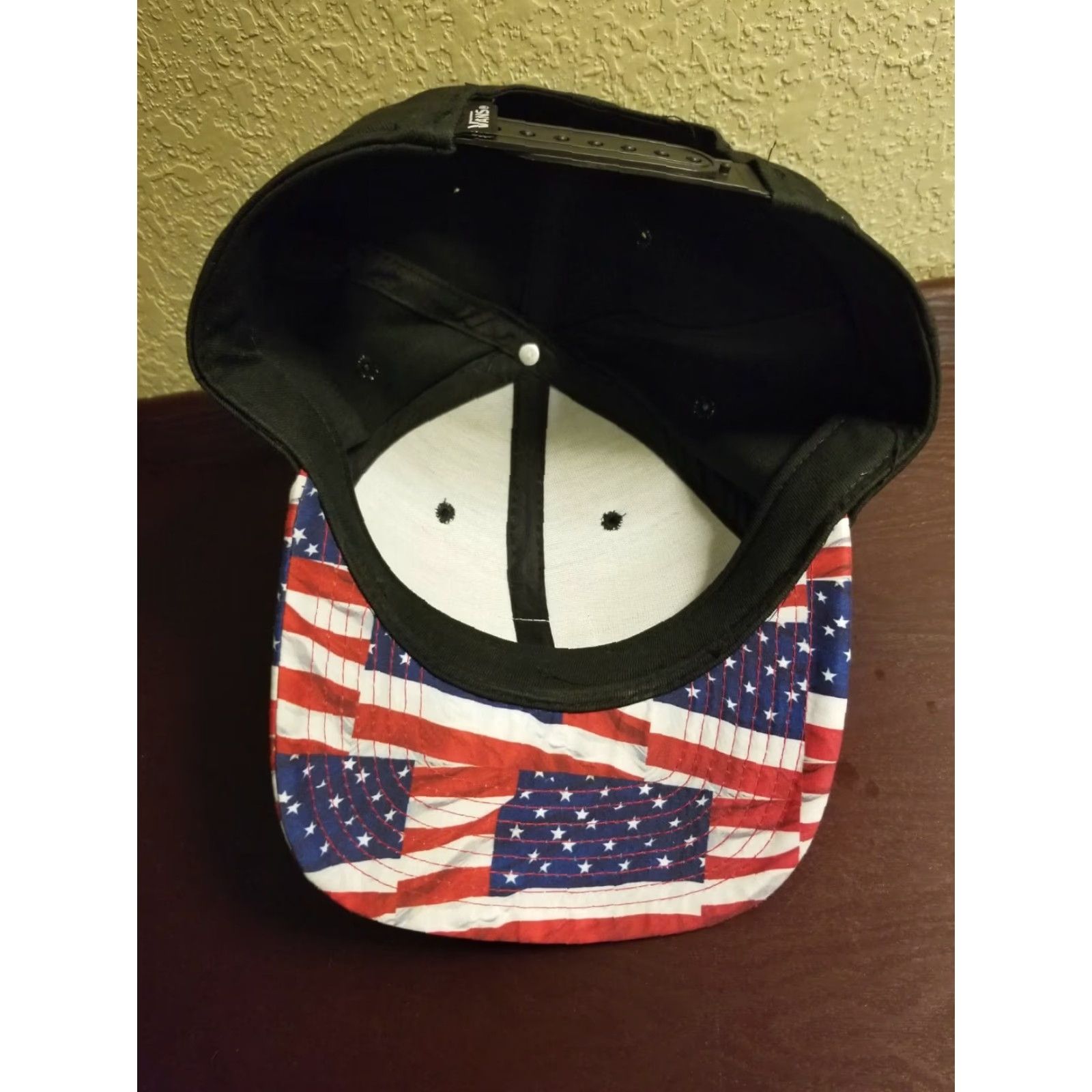 Vans Vans Off The Wall Mens Snapback Hat Dad Cap American Eagle Flag Adjustable Black 100% Cotton Twill Baseball Cap Men Mens Size ONE SIZE - 5 Thumbnail