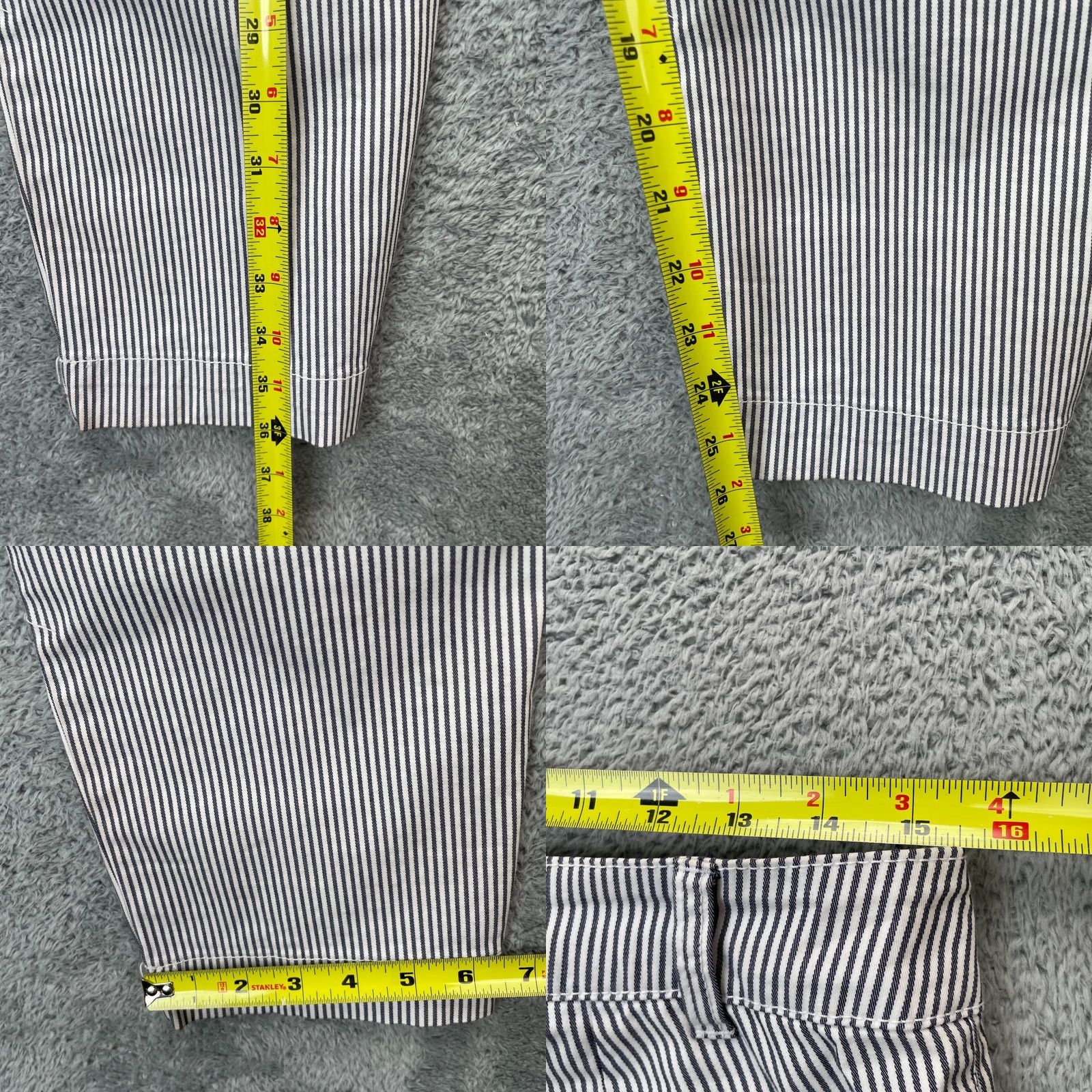 Gap Gap Pants Womens 4 Blue Striped Khaki Cropped Cotton Stretch Mid Rise Size 24" / US 00 / IT 34 - 8 Thumbnail