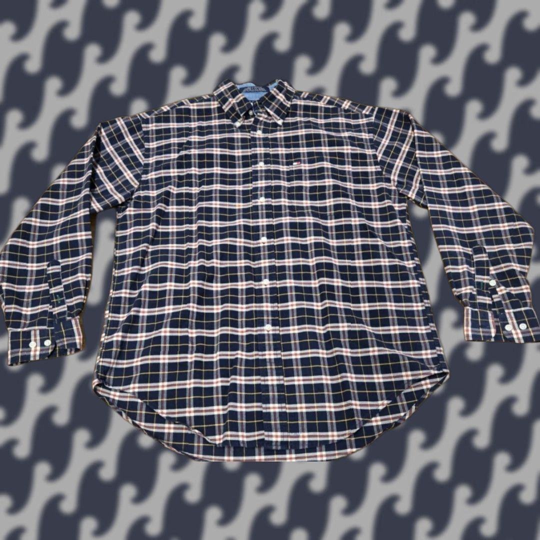 Tommy Hilfiger VINTAGE Tommy Hilfiger Button Shirt Mens Medium Plaid Long Sleeve Cotton Size US M / EU 48-50 / 2 - 1 Thumbnail