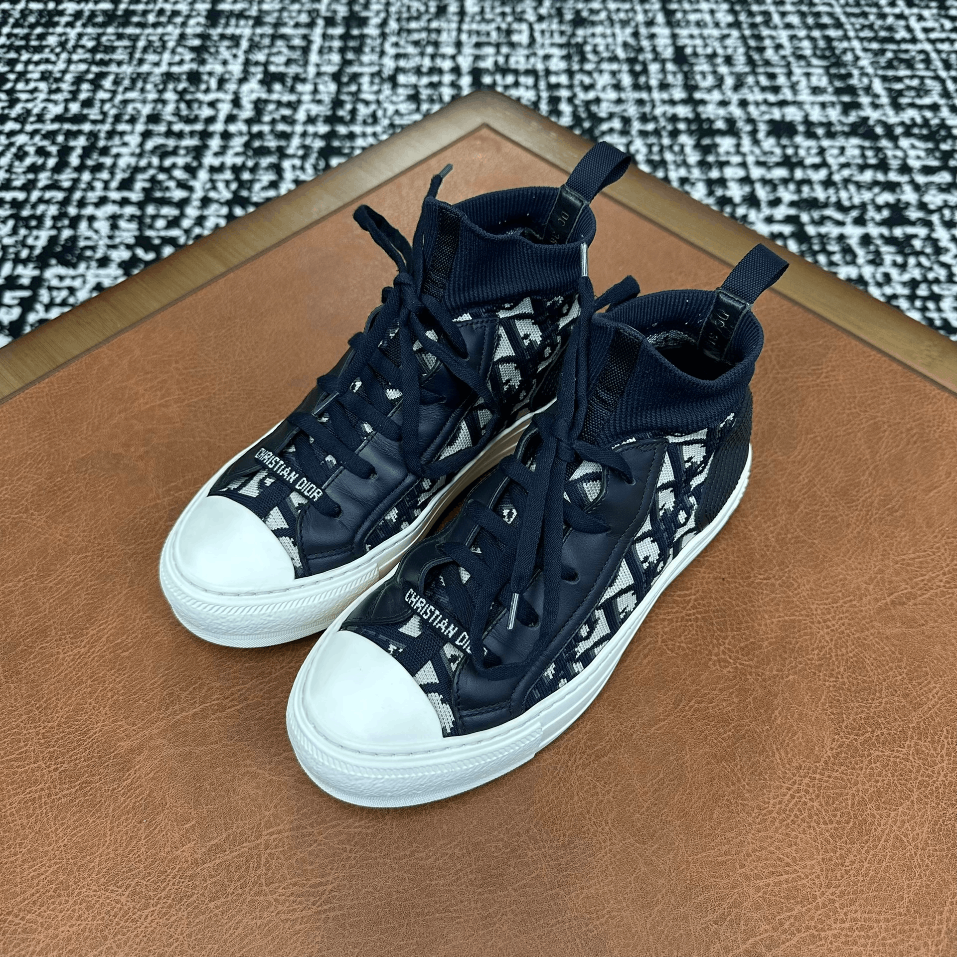 Dior Dior Knit Blue Hitop Sneakers it_36 Women Size US 6 / IT 36 - 1 Thumbnail
