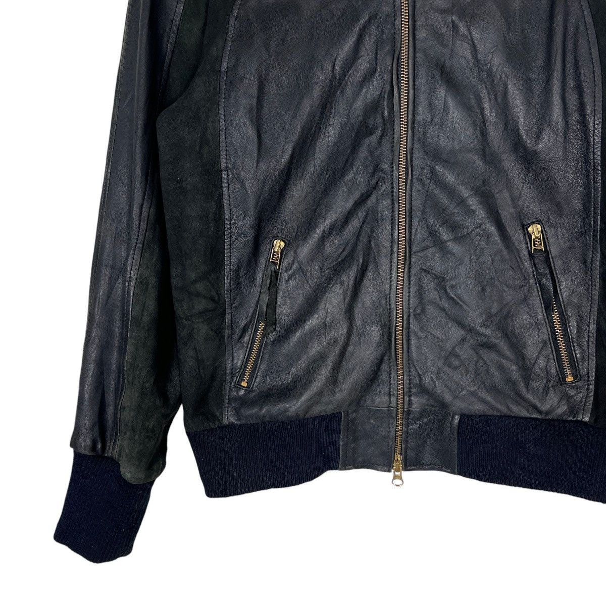 Japanese Brand 🔥 ACOUSTIC SHEEPSKIN LEATHER BOMBER JACKET HIGH COLAR Size US S / EU 44-46 / 1 - 4 Thumbnail