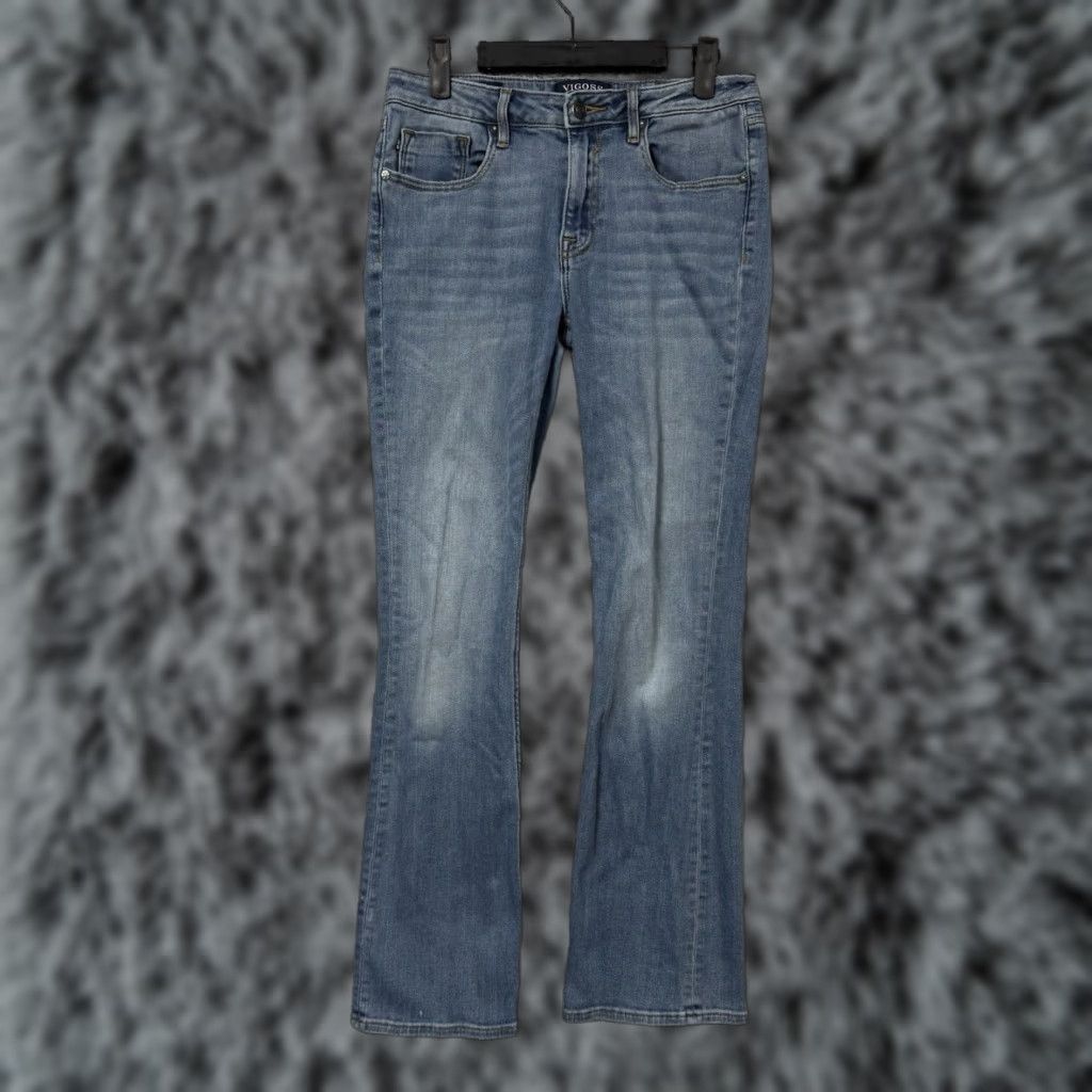 Vintage VIGOSS Jeans Bootcut 28x30 Women Regular 28 Inseam Medium Wash Blue Cotton Polyester Spandex 5-Pocket Denim Vintage No Y2K Retro Classic Fit Jeans Size 28" / US 6 / IT 42 - 1 Thumbnail