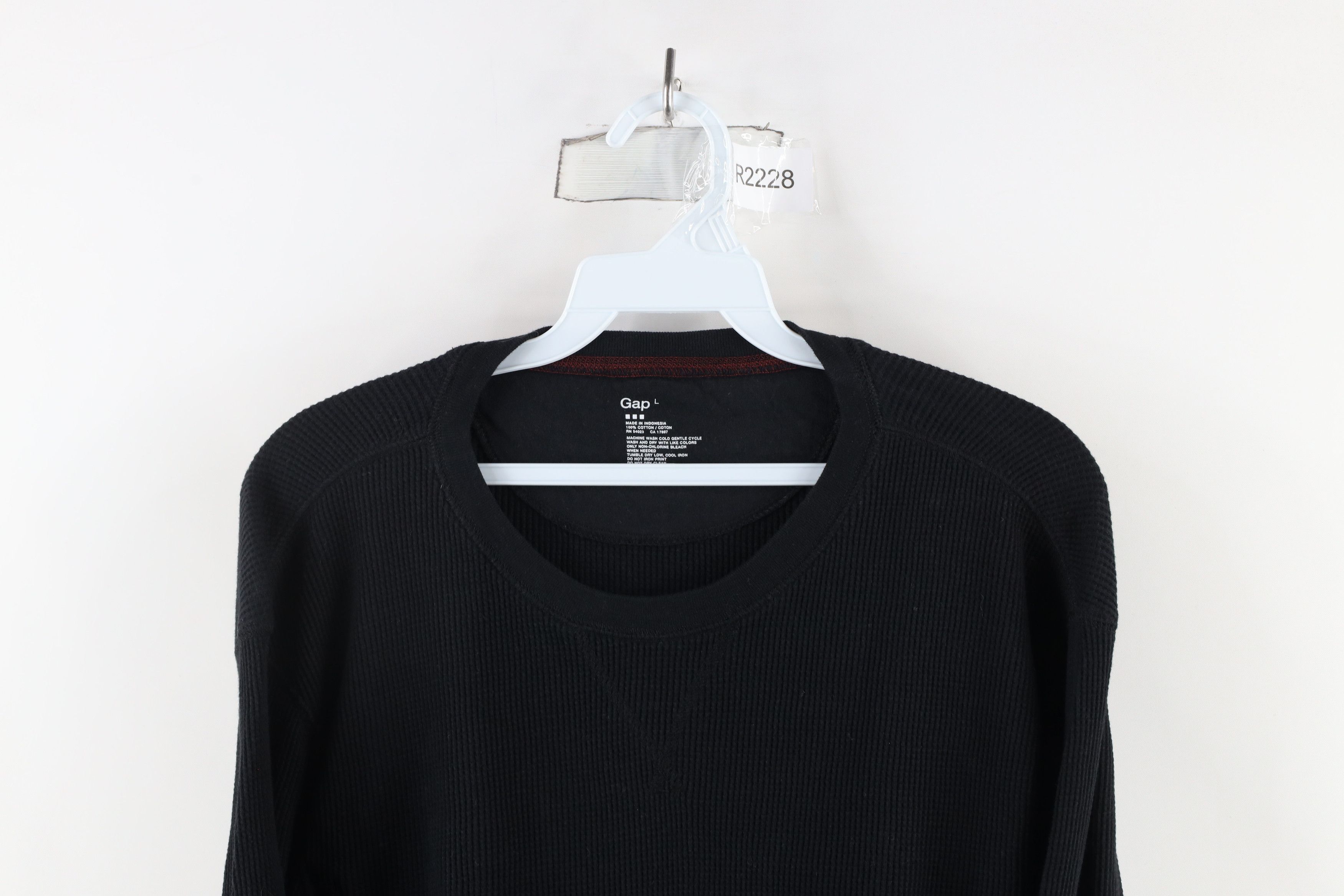 Gap × Vintage Vintage Gap Thermal Waffle Knit Long Sleeve T-Shirt Black Size US L / EU 52-54 / 3 - 2 Thumbnail