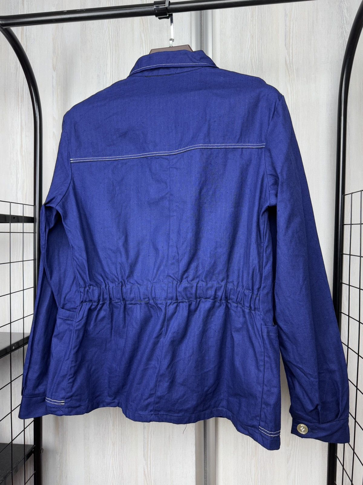 Vintage VINTAGE French Jacket Blue Workwear Herringbone Canvas Chore Size L / US 10 / IT 46 - 7 Thumbnail