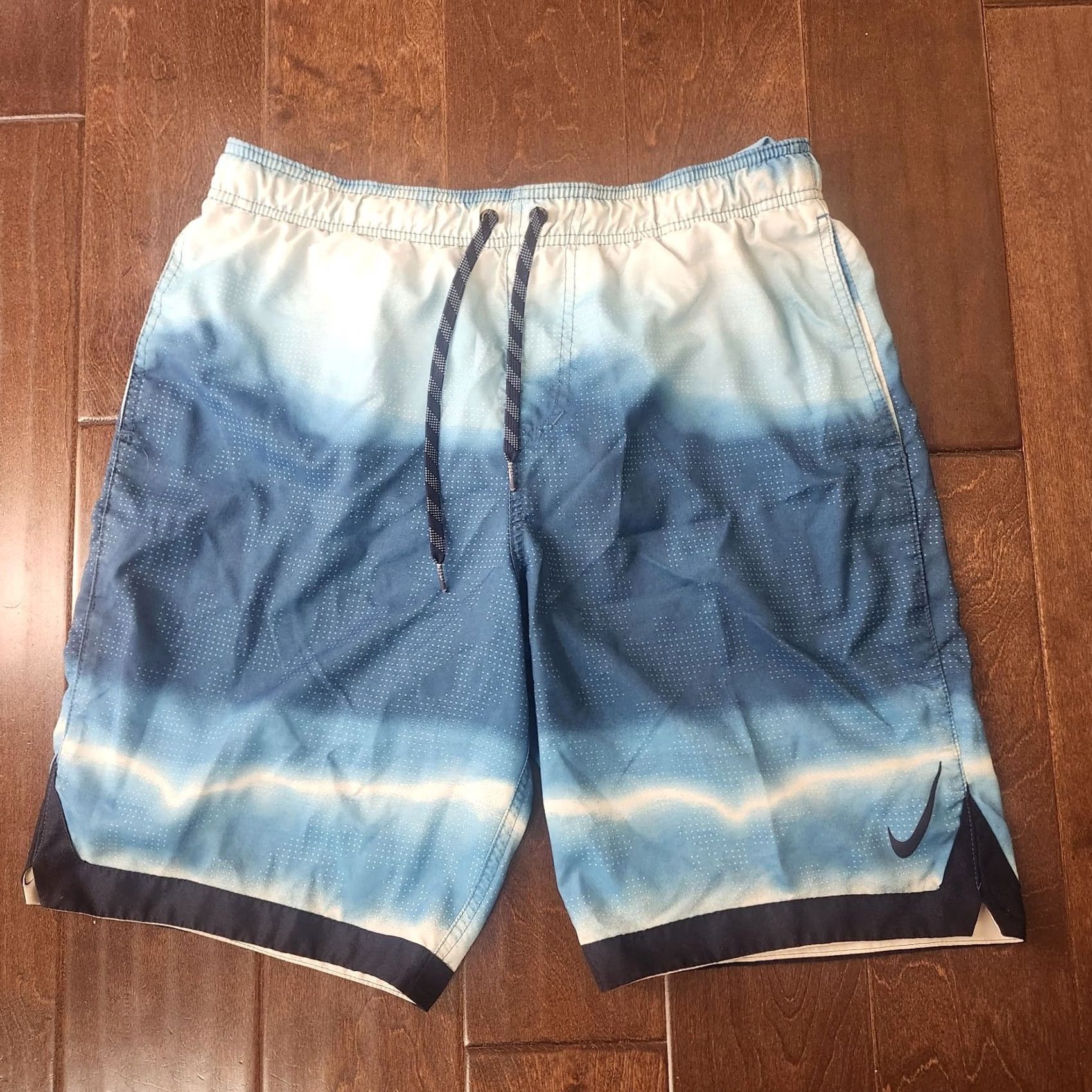 Nike Nike Swim Trunks Mens Medium Blue Gradient Board Shorts Drawstring Size US 31 - 2 Thumbnail