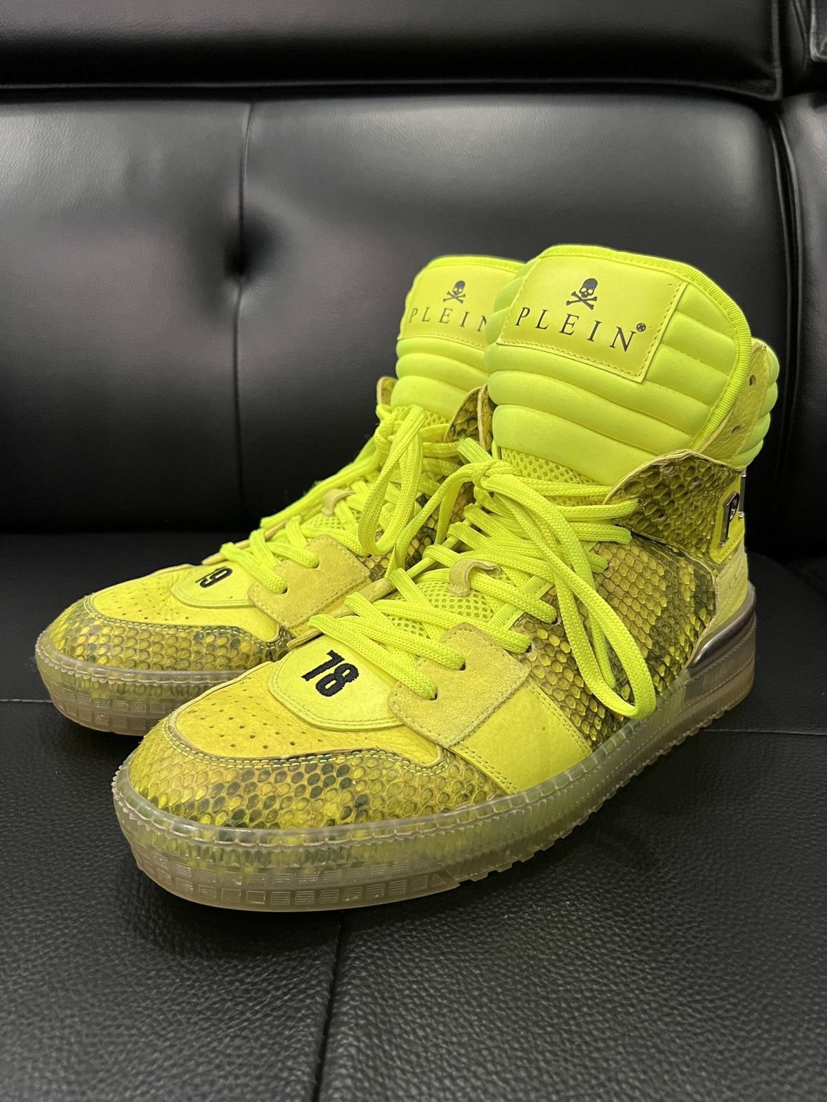 Philipp Plein Philipp Plein Snakeskin Effect “1978” Embroidered High-Top S Size US 9 / EU 42 - 1 Thumbnail