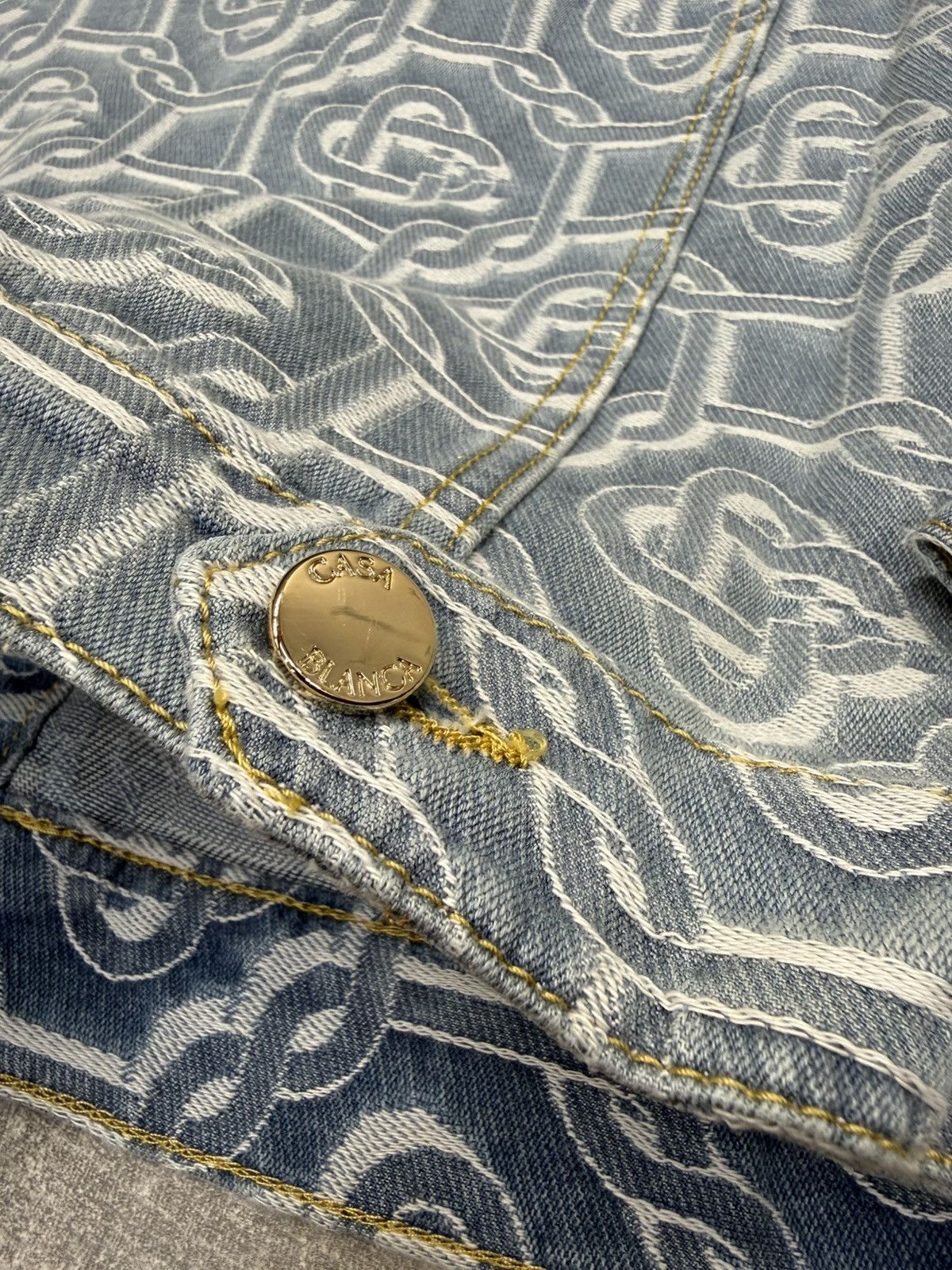 Casablanca Monogram Embroidered Bleached Denim Jacket. Size S. BNWT Size US S / EU 44-46 / 1 - 3 Thumbnail