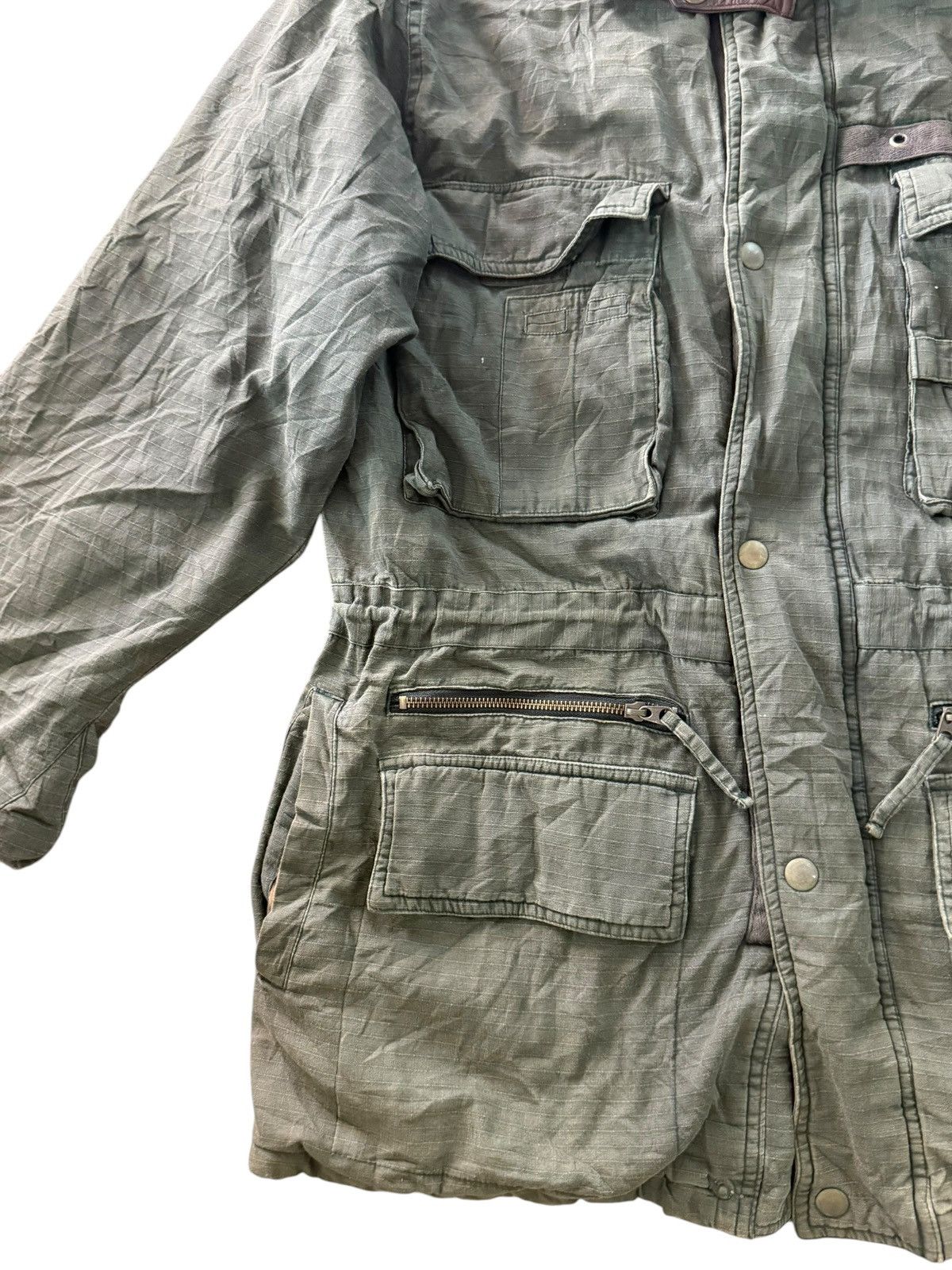 Japanese Brand Vintage Trail Design Hunting Jacket Olive Leather Collar Size US M / EU 48-50 / 2 - 5 Thumbnail