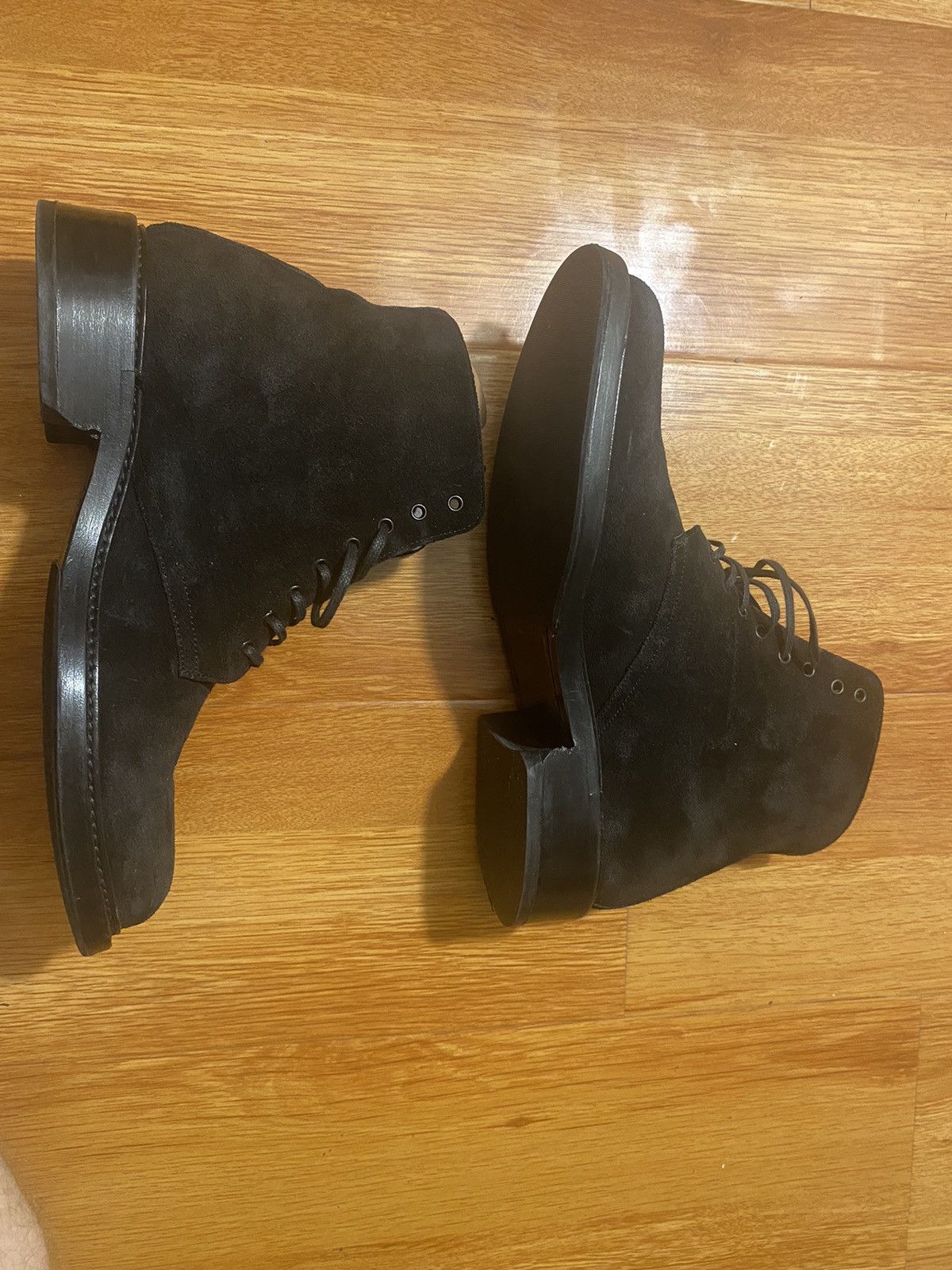 Saint Laurent Paris Black Suede Lace-Up Saint Laurent Boots Size US 8 / EU 41 - 2 Thumbnail