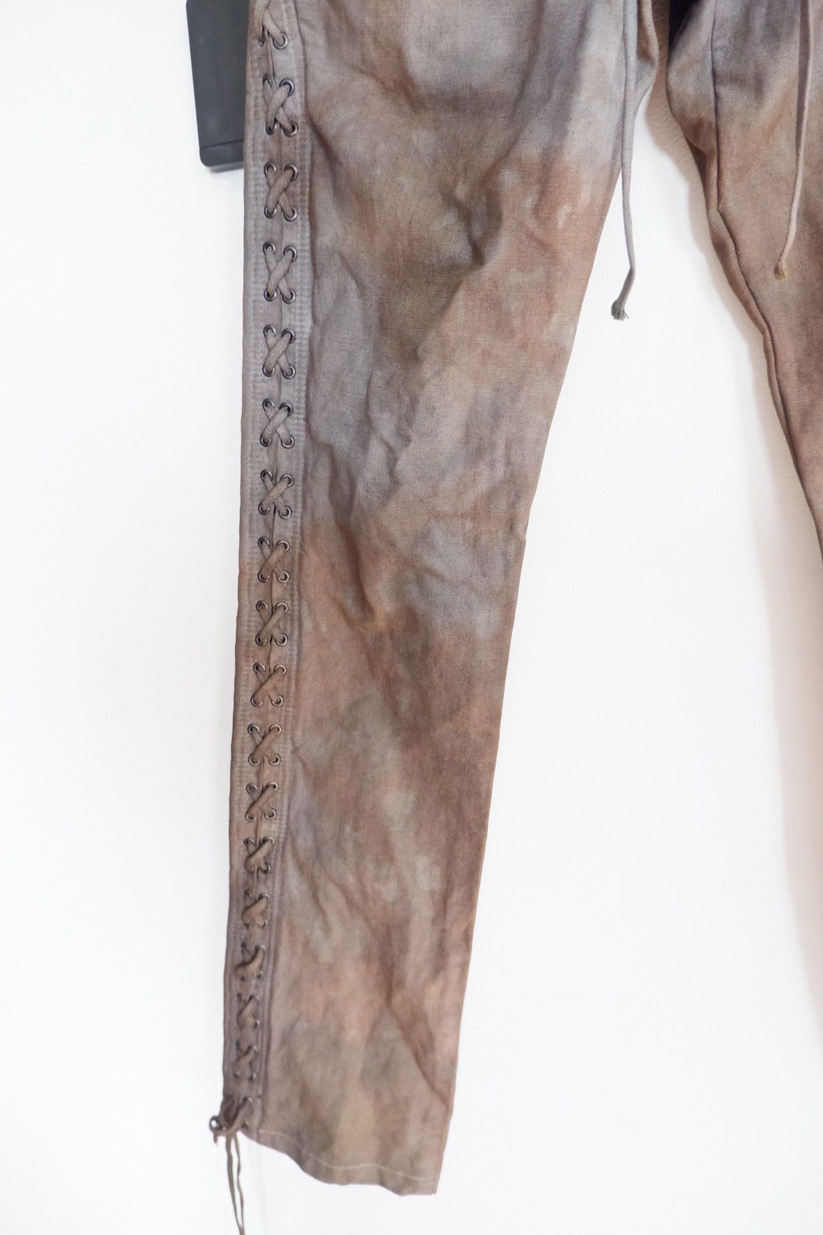 If Six Was Nine Mudwash Vintage Marginal Glamour Laced Up Ethnic Pants Size US 28 / EU 44 - 4 Thumbnail