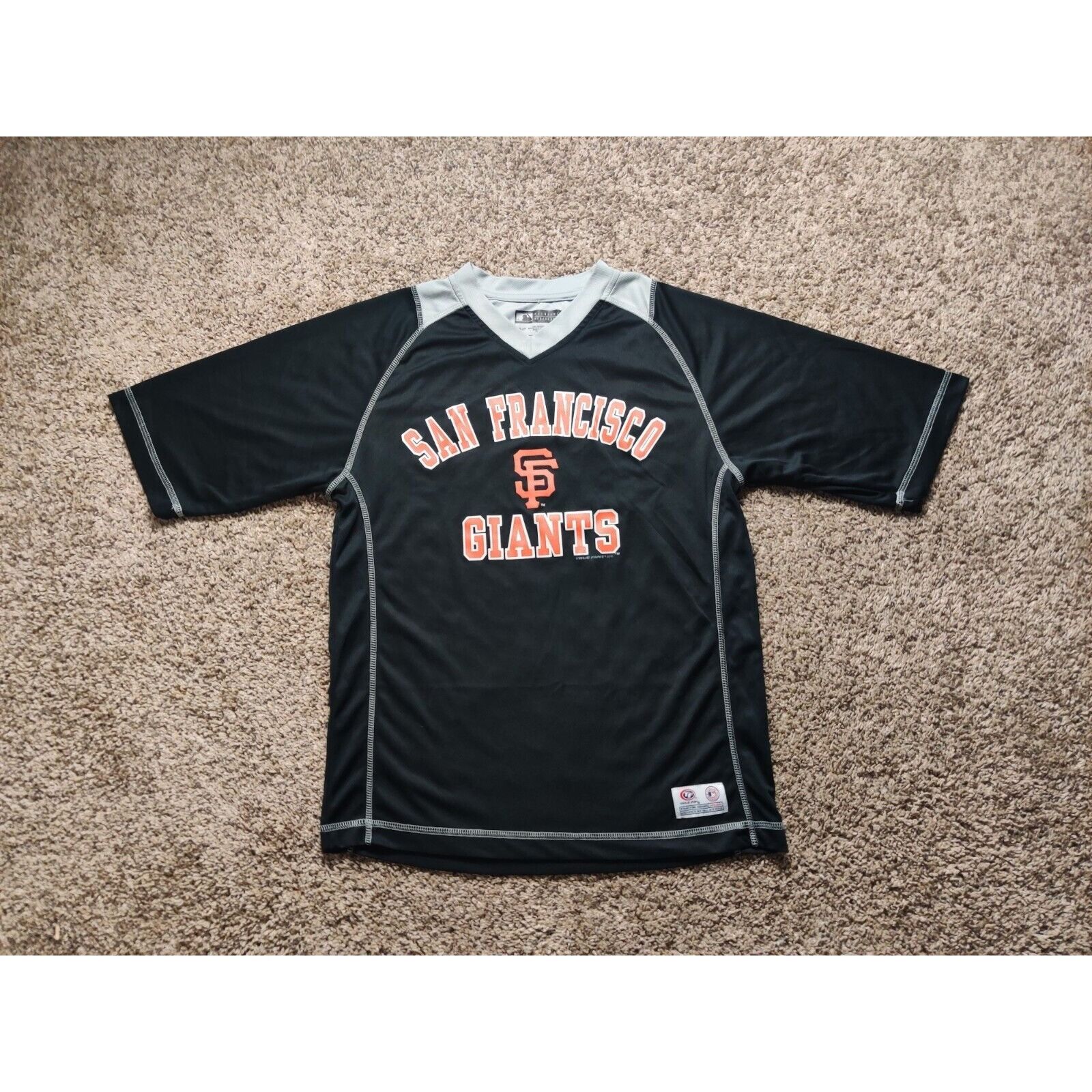 MLB San Francisco Giants Shirt Adult Mens Small Spell Out V-Neck Size US S / EU 44-46 / 1 - 1 Thumbnail