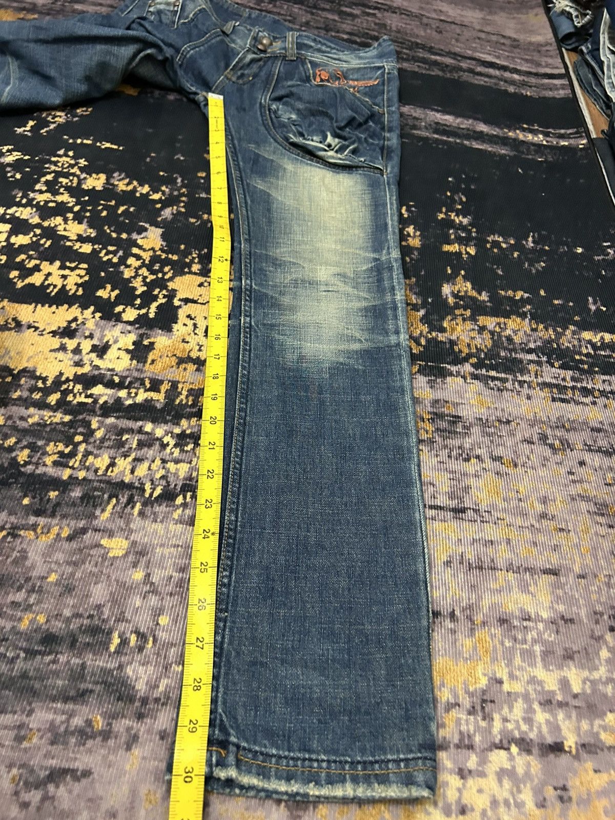 Japanese Brand 2#1 Jeans Jesus Loves You Skull Mud Wash Jeans Size US 30 / EU 46 - 24 Thumbnail
