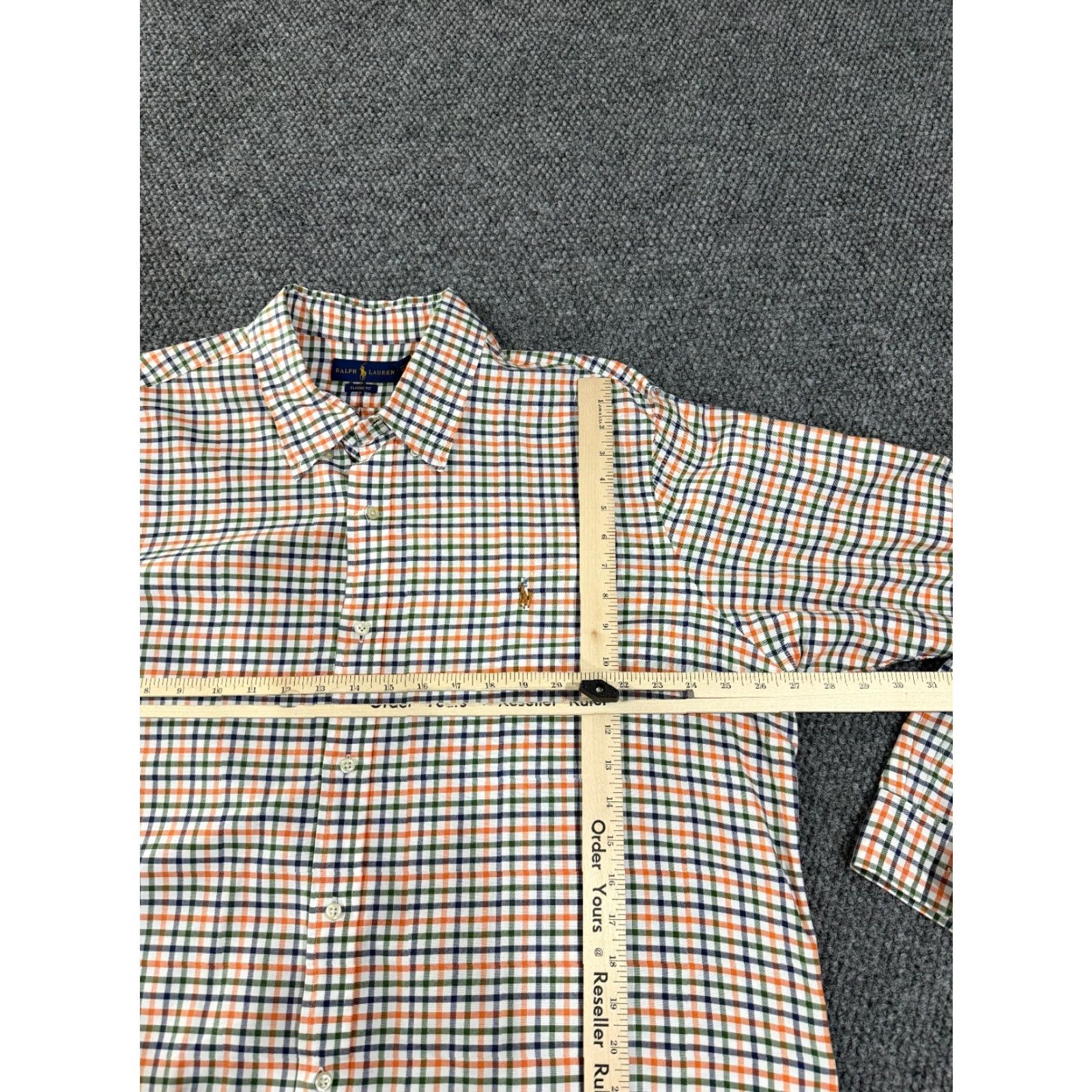 Ralph Lauren Ralph Lauren Button-Up Shirt Mens 2XL White Orange Green Check Long Sleeve Casual Size US XXL / EU 58 / 5 - 3 Thumbnail