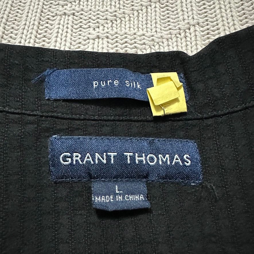 Grant Thomas Grant Thomas black silk short sleeve button down size L Size US L / EU 52-54 / 3 - 4 Thumbnail