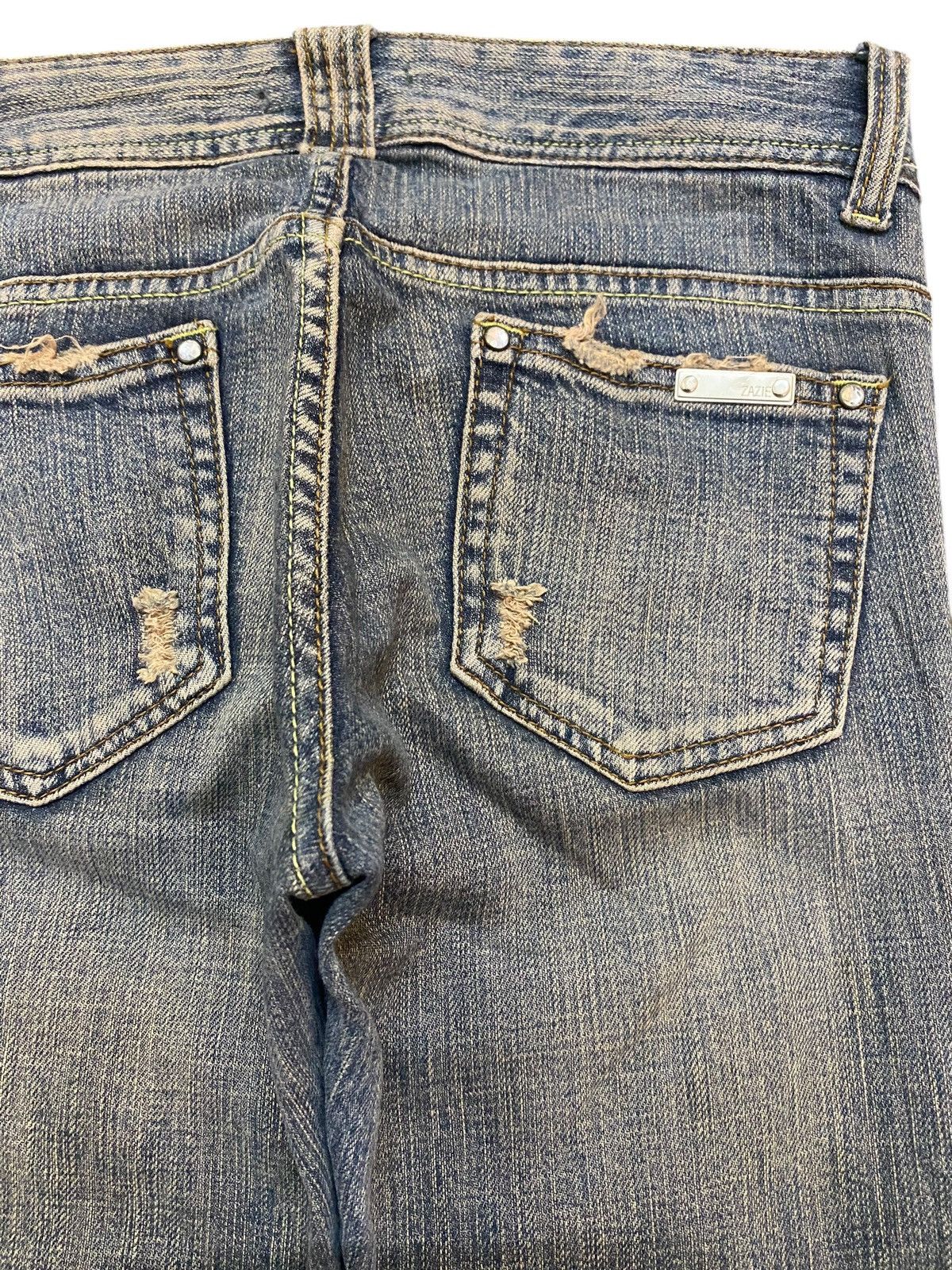 Japanese Brand Vintage Japanese Brand Zazie Mud Wash Distressed Flare Jeans Size 29" - 14 Thumbnail