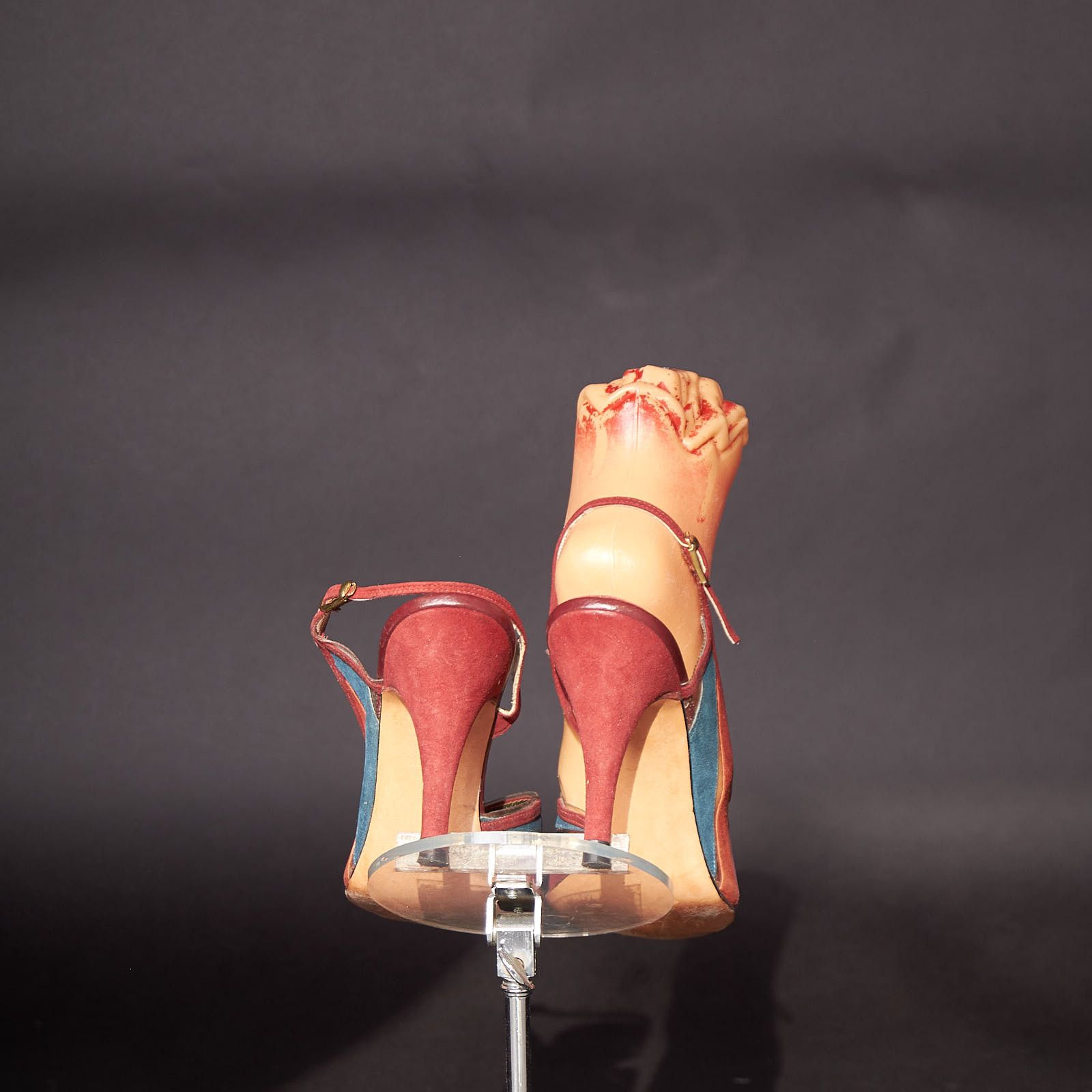 Vintage 1950s D’Antonio Peep Toe Clear and Suede Heels Shoes Size US 6.5 / IT 36.5 - 4 Thumbnail