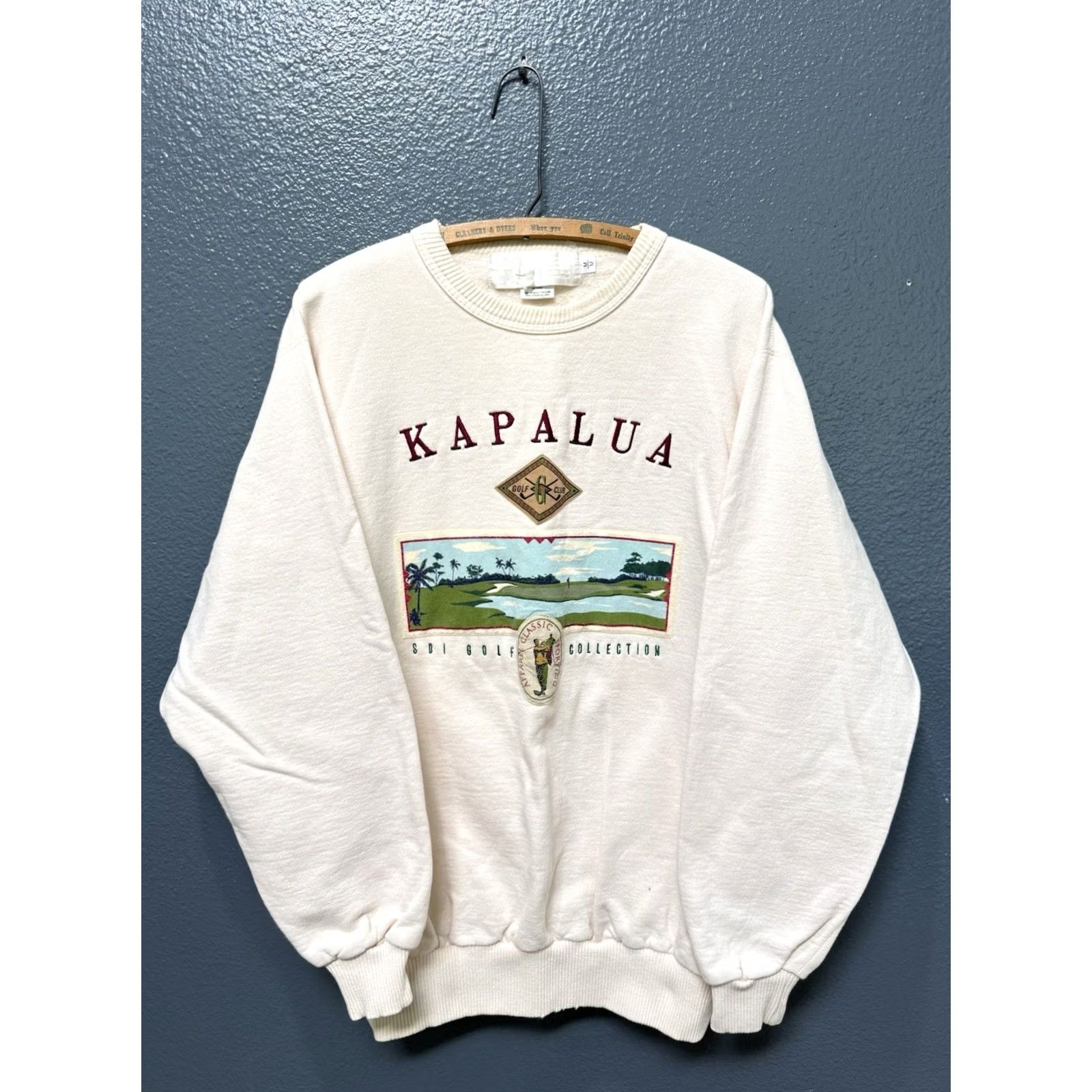 Vintage VINTAGE 90s Kapalua Golf Course White Cotton Hawaii Sweatshirt M Medium Mens? Size US M / EU 48-50 / 2 - 3 Thumbnail