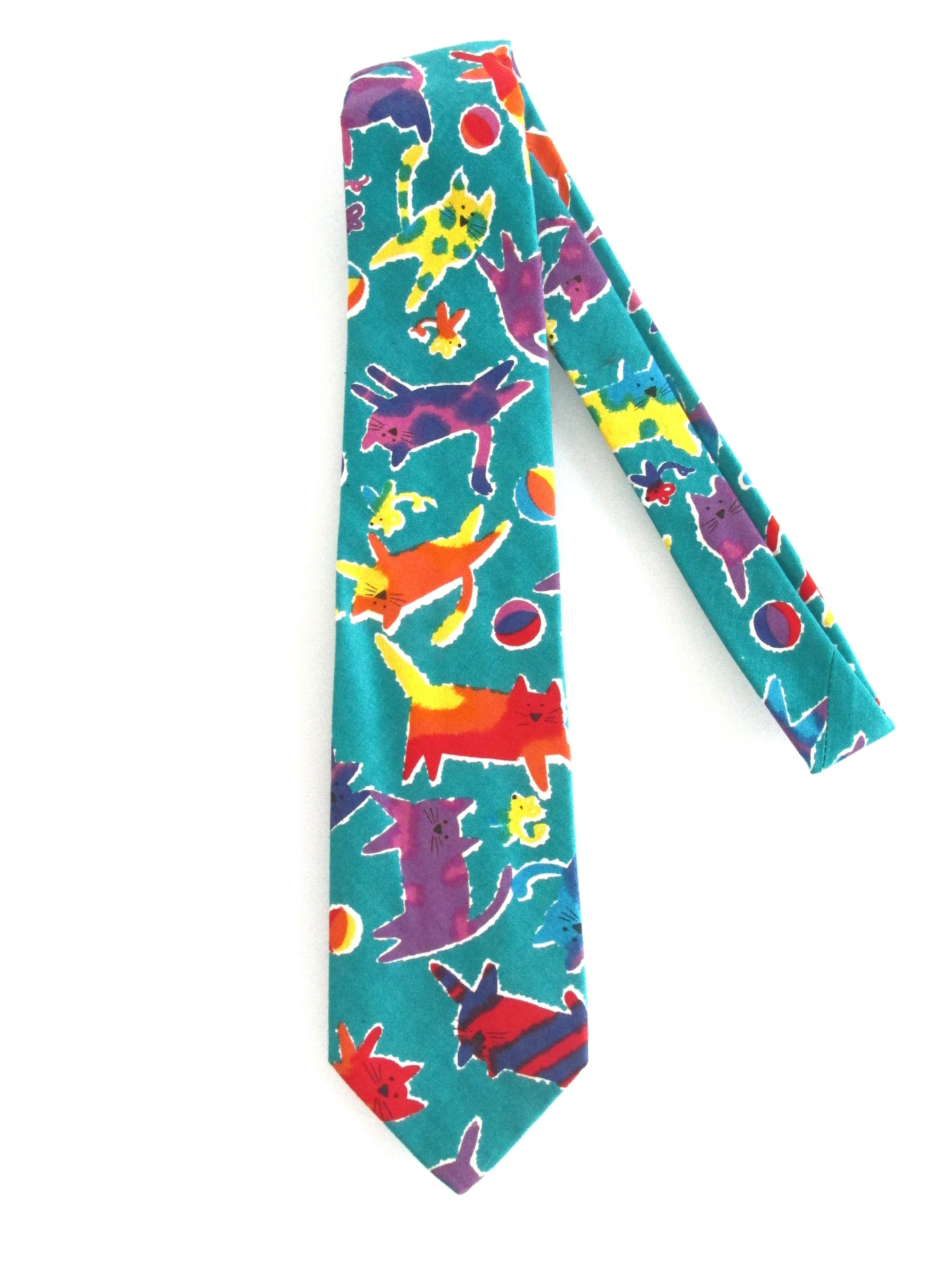 Lands' End Lands' End Men's "Cat" Cotton Tie Size ONE SIZE - 1 Thumbnail