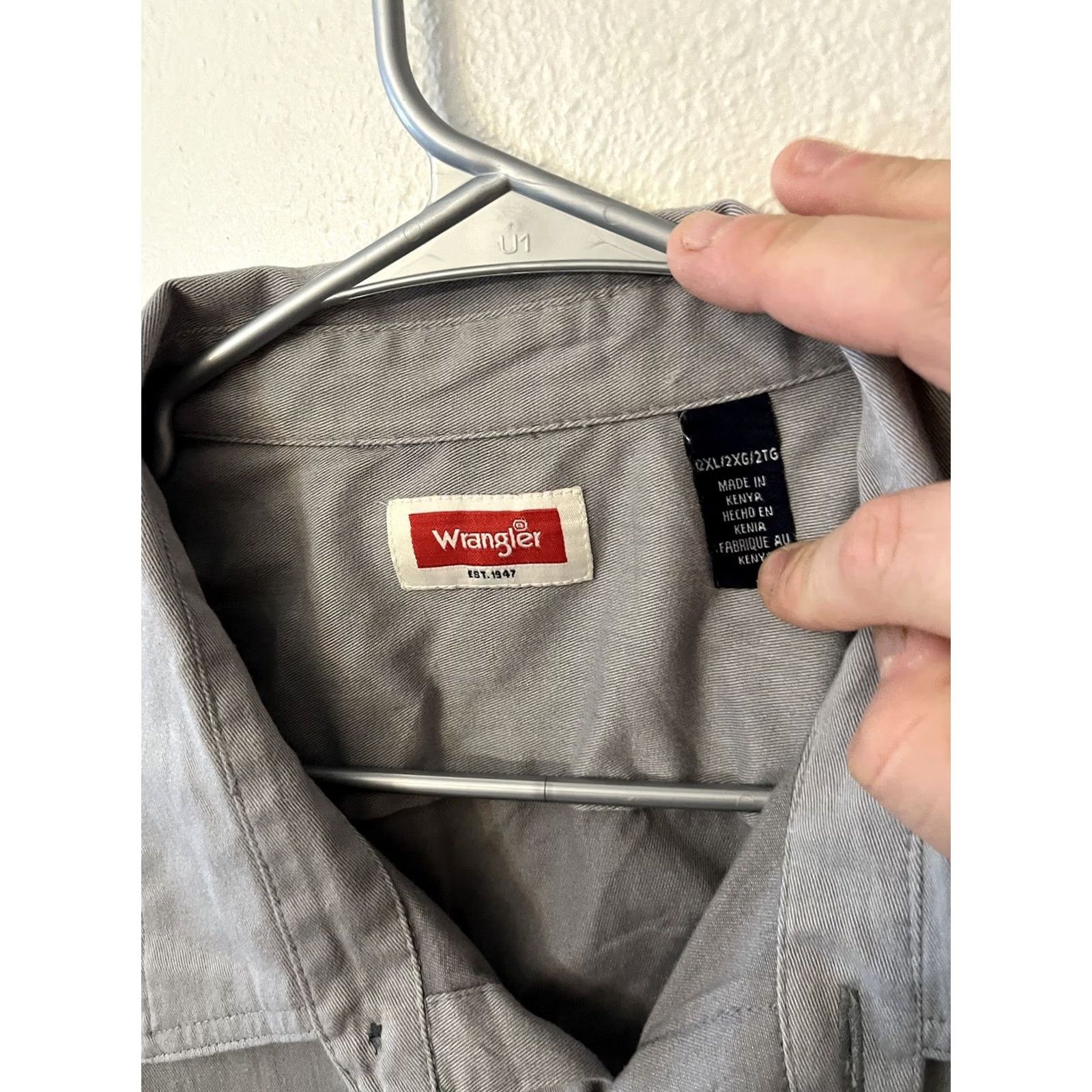 Wrangler Wrangler Shirt Men Size 2XL Short Sleeve Button Down Gray Flawed Ink Size US XXL / EU 58 / 5 - 4 Thumbnail