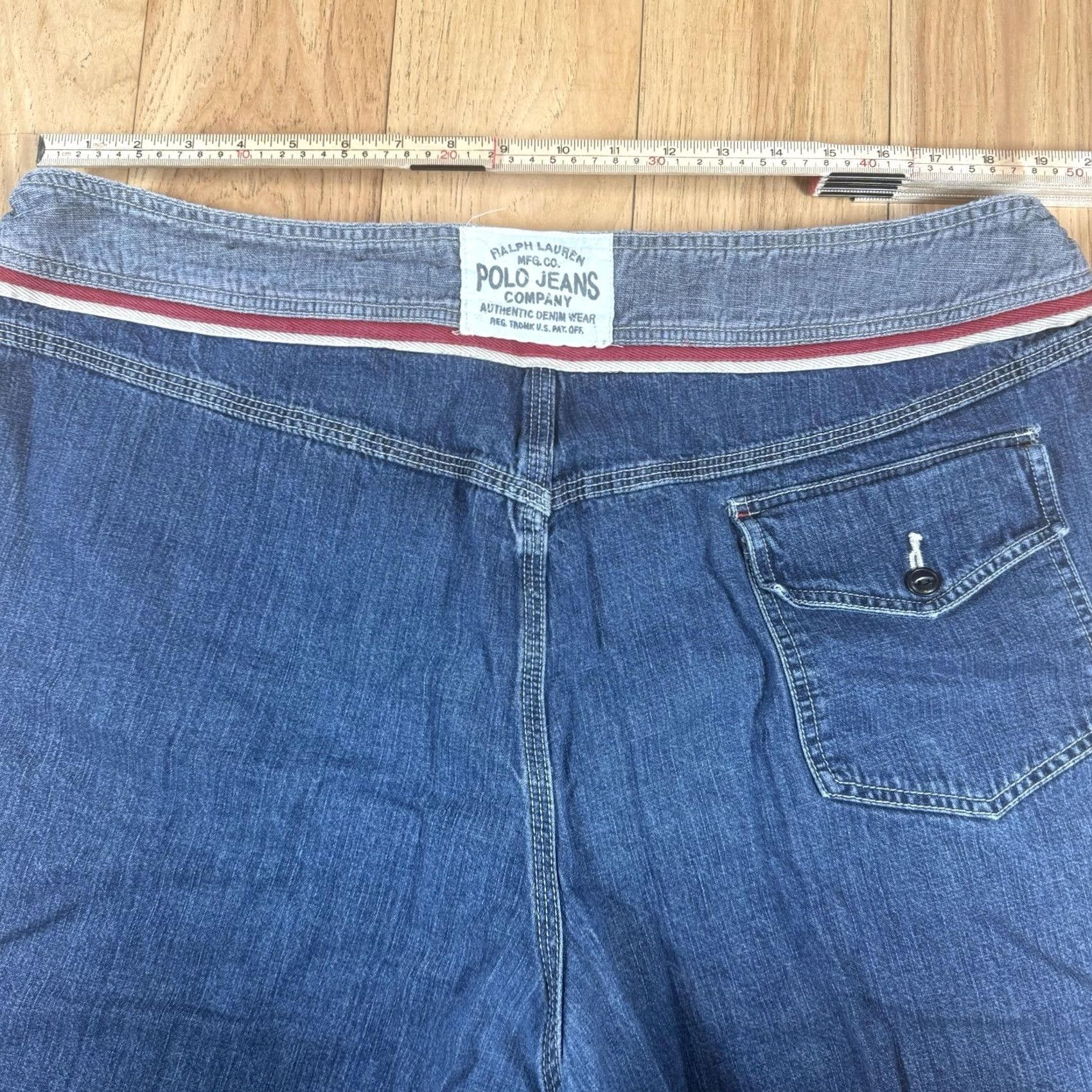 Polo Ralph Lauren VINTAGE Polo Ralph Lauren Denim Cargo Jorts Shorts Jeans 2XL 38 Medium Wash Blue Mens Jeans Shirt Size US XXL / EU 58 / 5 - 5 Thumbnail