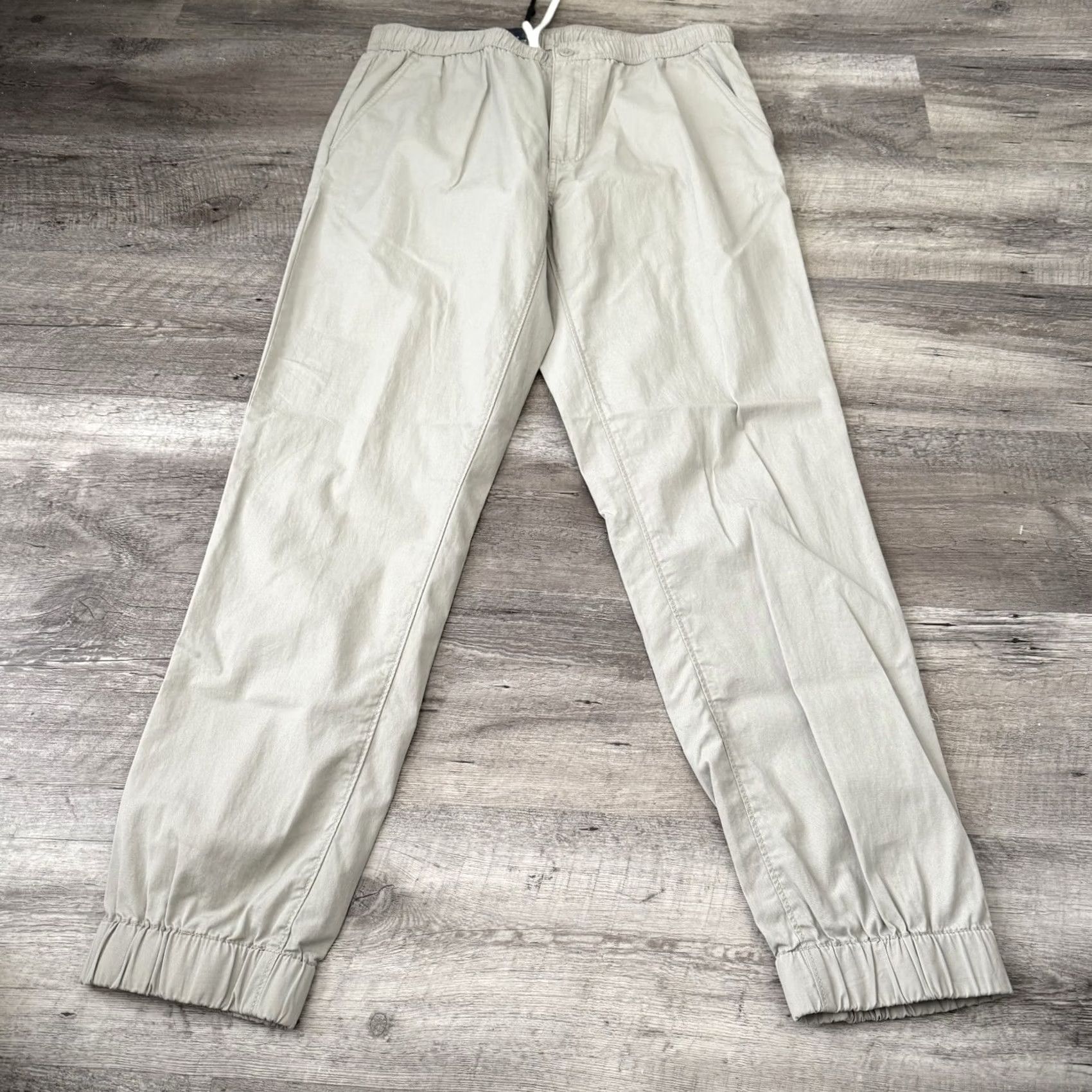 Cremieux Cremieux Joggers Mens 36x32 Beige Solid The Weekend Pant Cotton Elastic Waist Pockets Tapered Regular -Adult- Mens Size US 36 / EU 52 - 7 Thumbnail