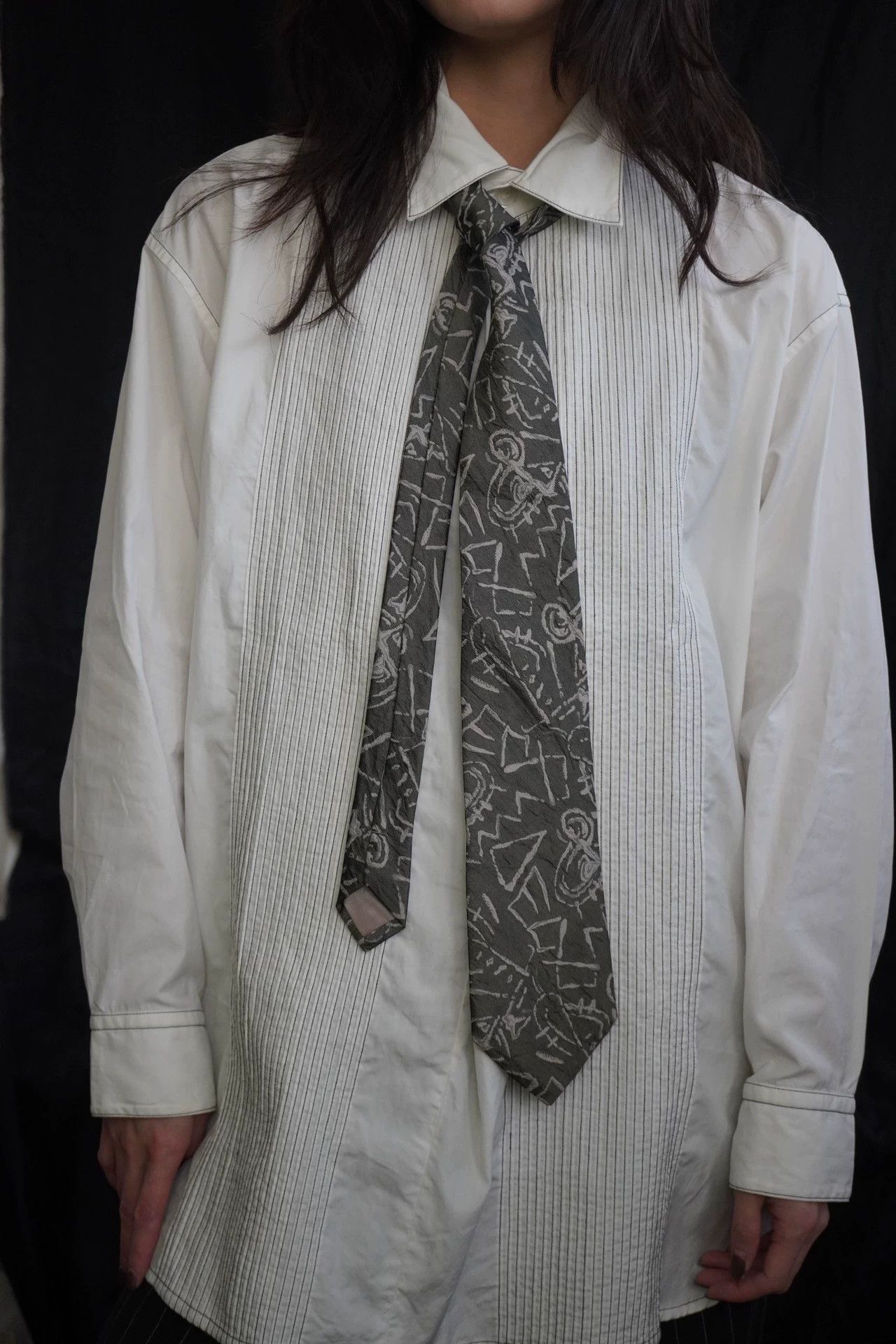 Issey Miyake Issey Miyake 1980s Silk Geometric Pattern Tie 9New Size ONE SIZE - 5 Thumbnail