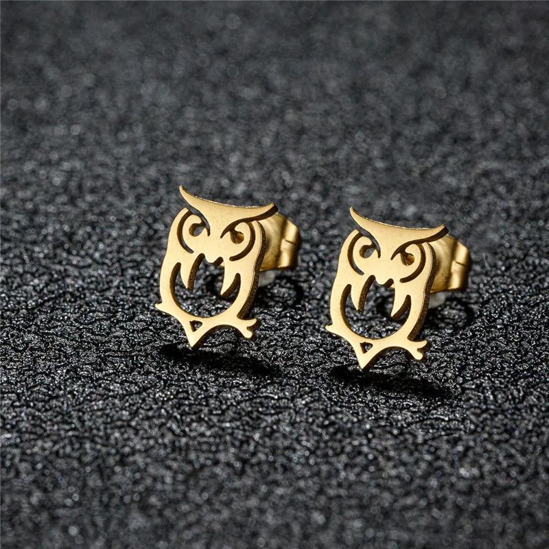 Jewelry Owl Mini Stud Earrings Charm Earring Gift Size ONE SIZE - 1 Thumbnail
