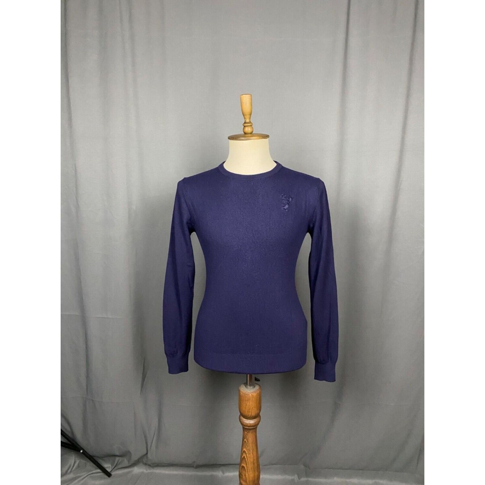Versace Versace Collection Medusa Logo Men's Blue Wool Crewneck Swea Size US M / EU 48-50 / 2 - 3 Thumbnail