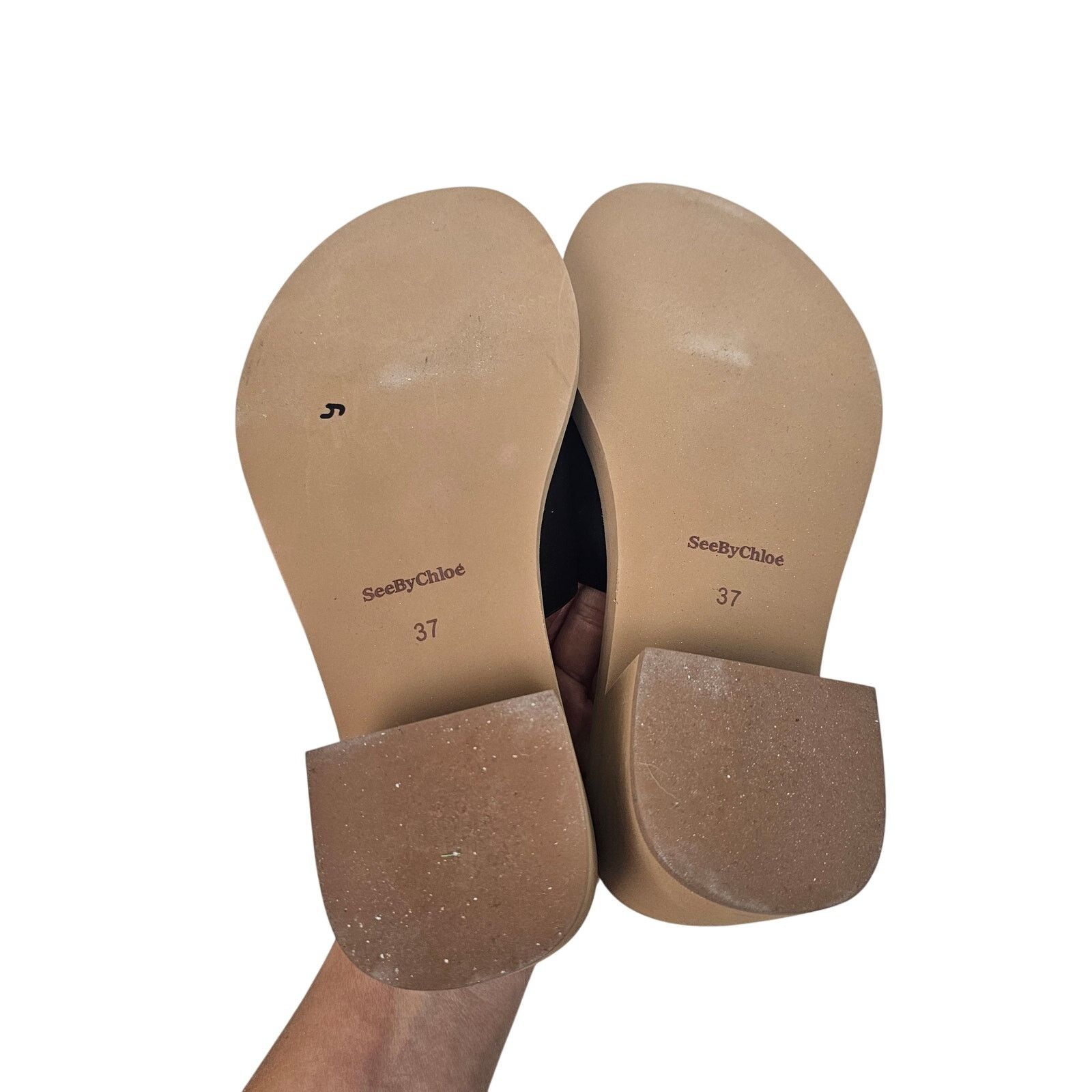 See by Chloe See By Chloe Black Leather Sandals Slides Slip Ons 37 (US7) Size US 7 / IT 37 - 7 Thumbnail