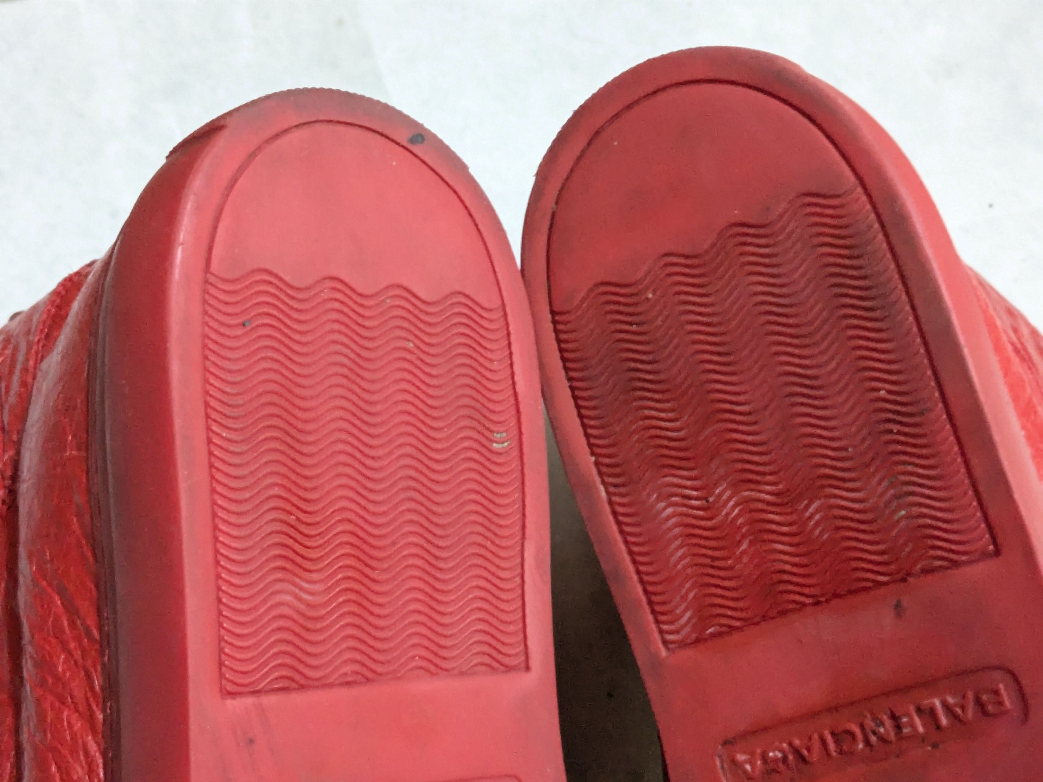 Balenciaga Balenciaga Arena Sneakers Red 12 High Top Leather Size US 12 / EU 45 - 17 Thumbnail