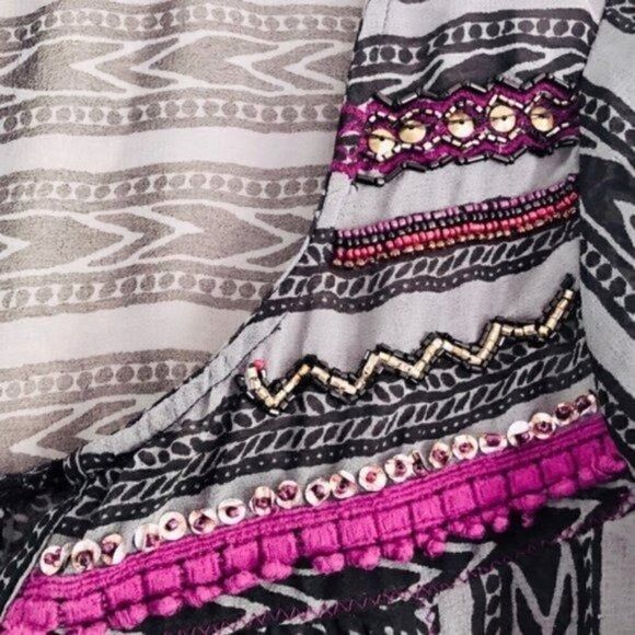 Free People Free People Top S Feather in Wind Embellished Sheer Printed Size S / US 4 / IT 40 - 5 Thumbnail
