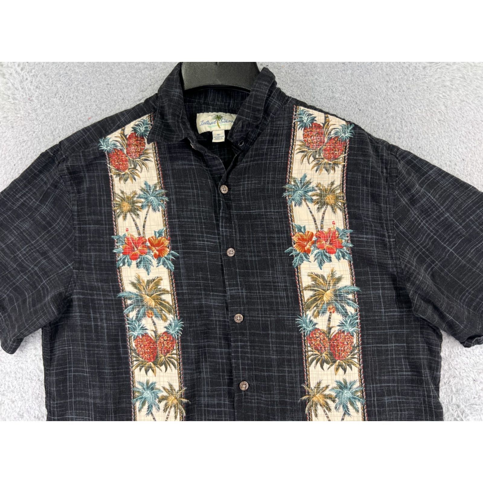 Vintage VINTAGE Island Shores Shirt Mens Medium Black Beige Floral Pineapple Palm Bowling Hawaii Size US M / EU 48-50 / 2 - 4 Thumbnail