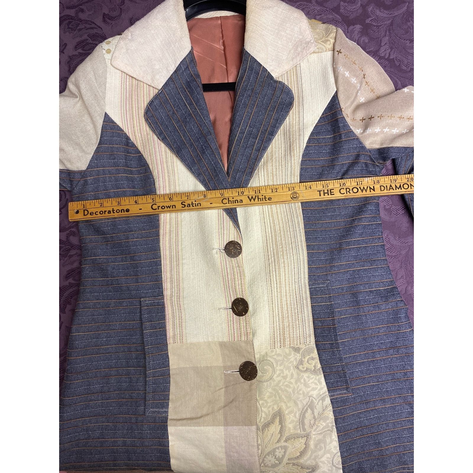 Unknown London Vintage Patchwork Blazer Jacket Small Size S / US 4 / IT 40 - 3 Thumbnail