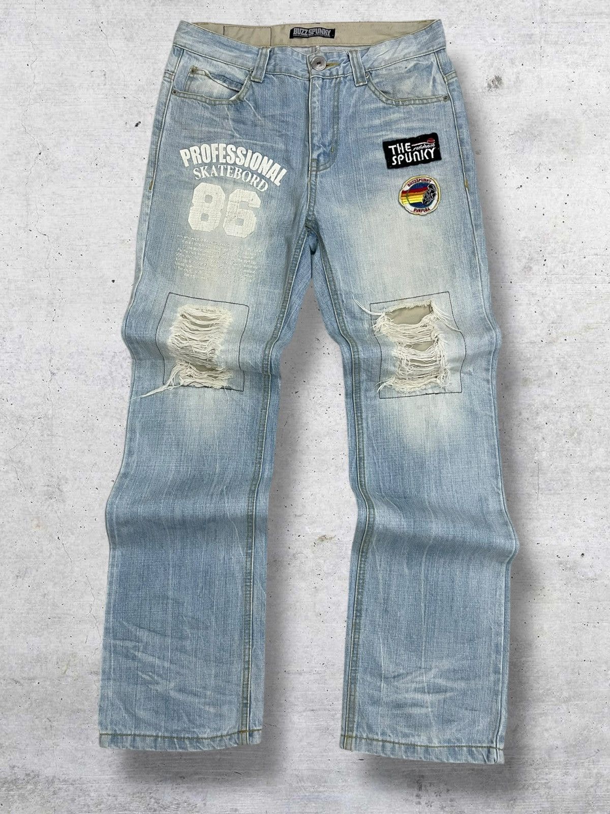 Beauty Beast VINTAGE OG BUZZSPUNKY 90S PUNK SKATE JAPAN RIPPING DENIM Size US 30 / EU 46 - 1 Thumbnail