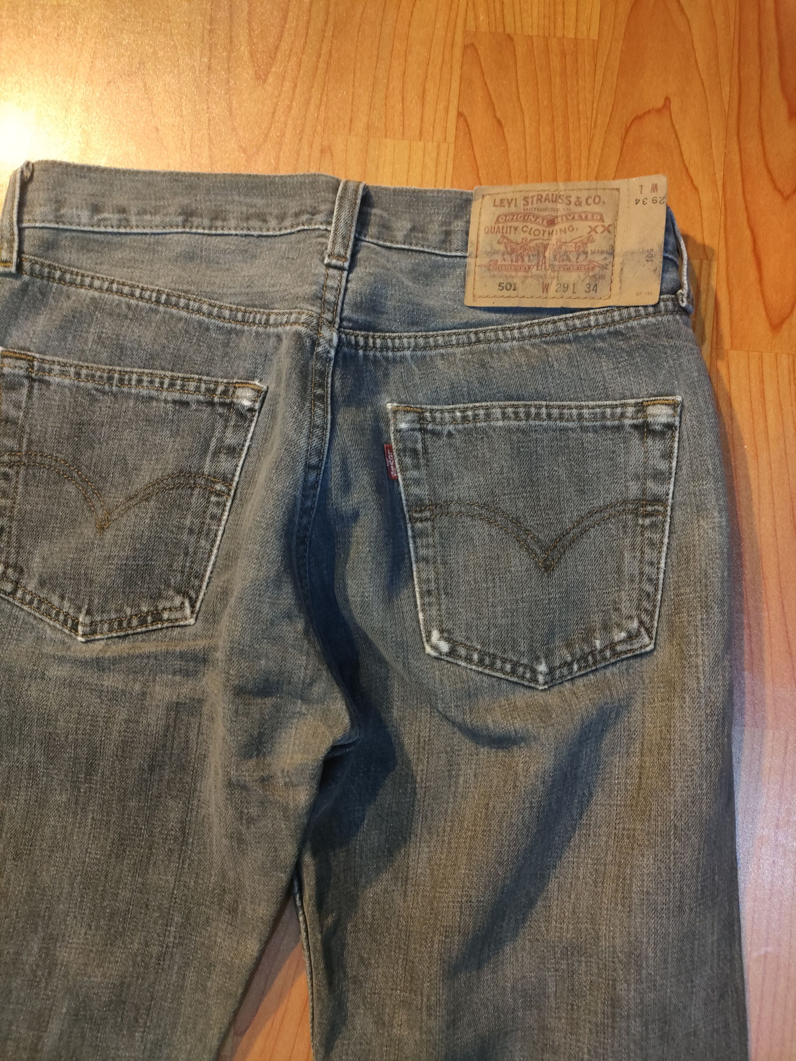 Levi's Distressed Levi's 501 Gray Jeans Size US 29 - 3 Thumbnail