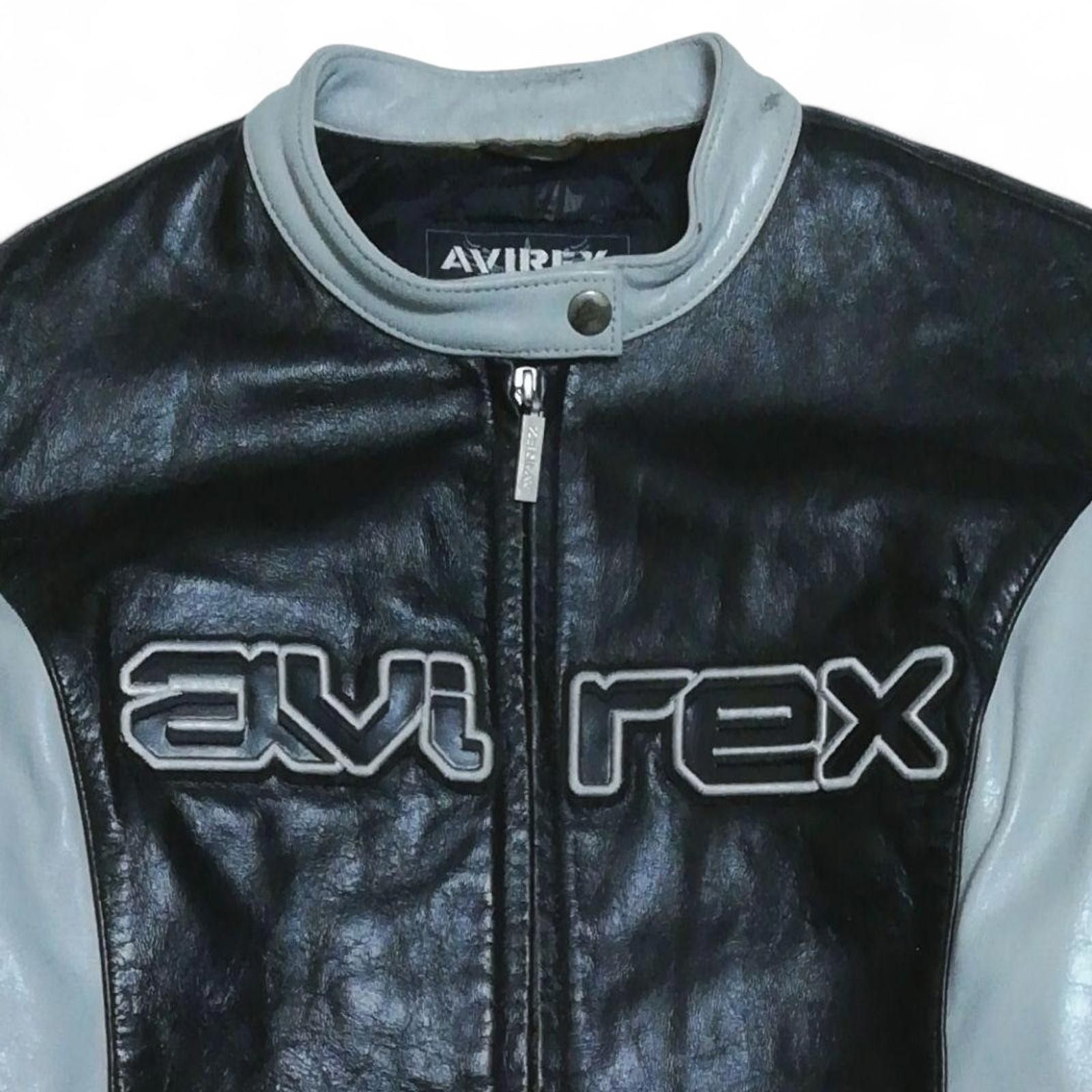 Avirex Avirex - Motorcycle Leather Jacket Black Light Blue Size ONE SIZE - 3 Thumbnail