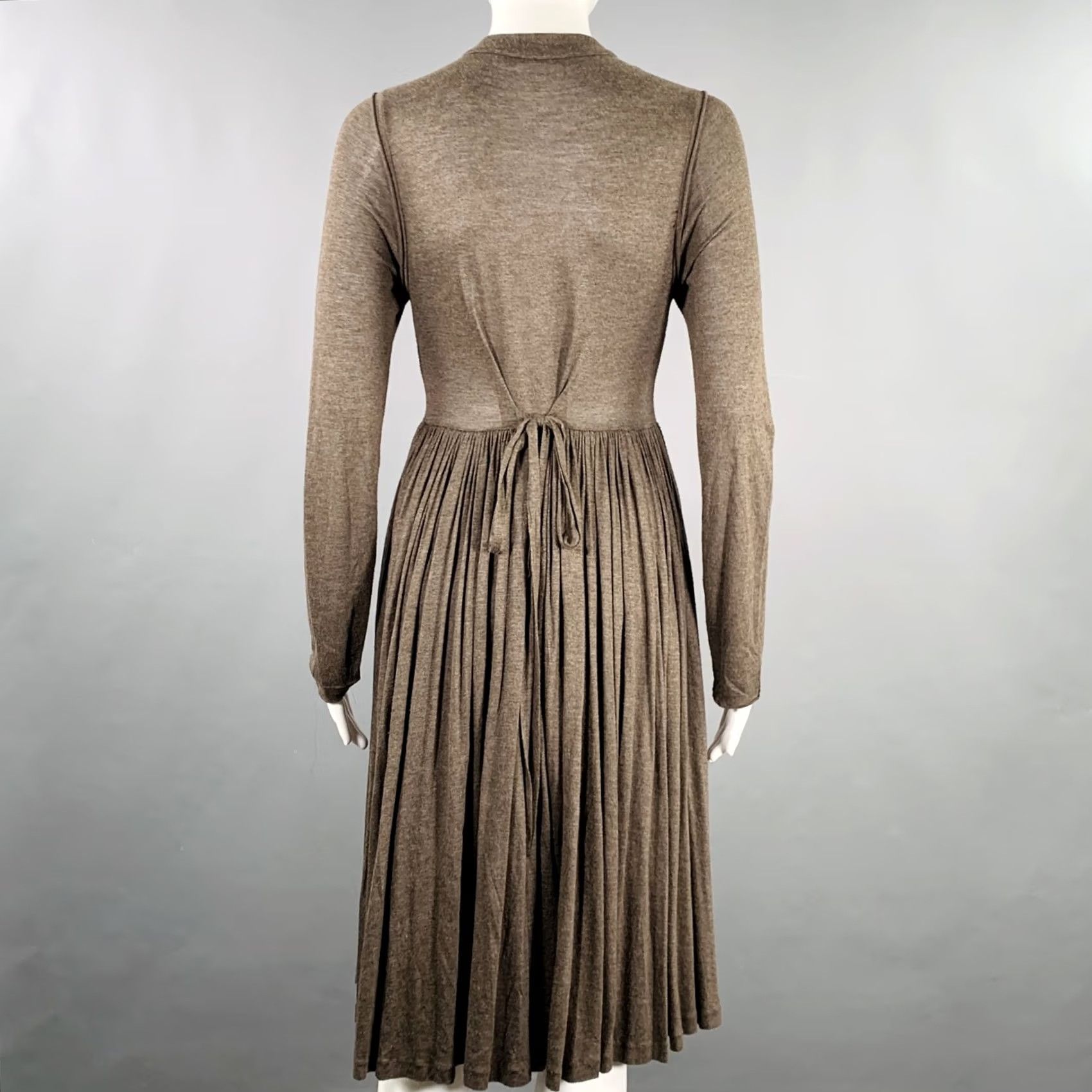 Stella McCartney STELLA McCARTNEY Size M Brown Viscose Pleated Dress Size M / US 6-8 / IT 42-44 - 4 Thumbnail