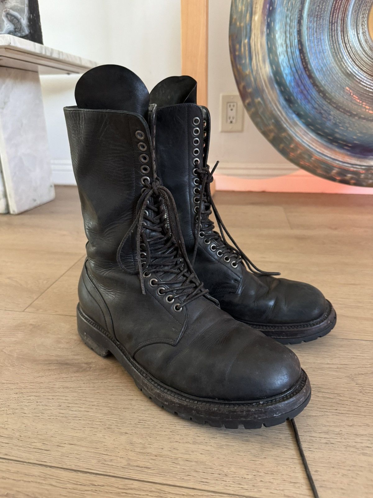 Rick Owens Goodyear flex combat boot Size US 10 / EU 43 - 1 Thumbnail