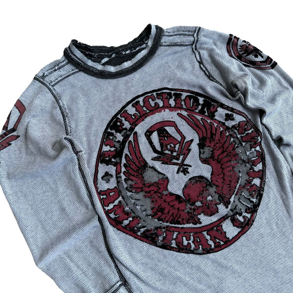 Affliction × Southpole × Vintage Affliction Y2K Reversible Thermal Long Sleeve Shirt Grunge Size US S / EU 44-46 / 1 - 5 Thumbnail